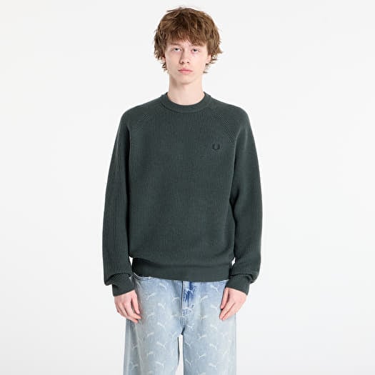 Džemper FRED PERRY Lambswool Raglan Jumper Court Green