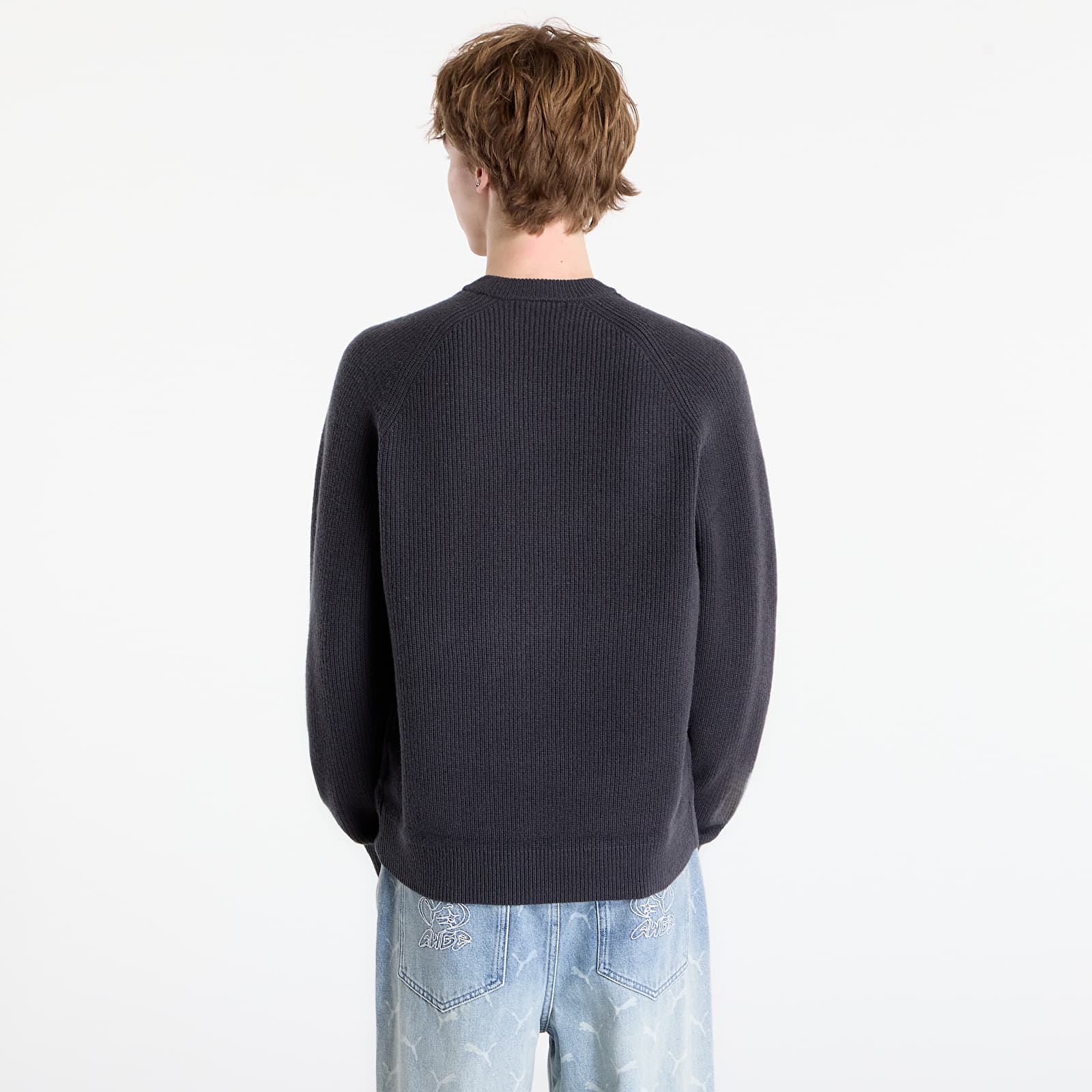 Pullover FRED PERRY Lambswool Raglan Jumper Anchor Grey