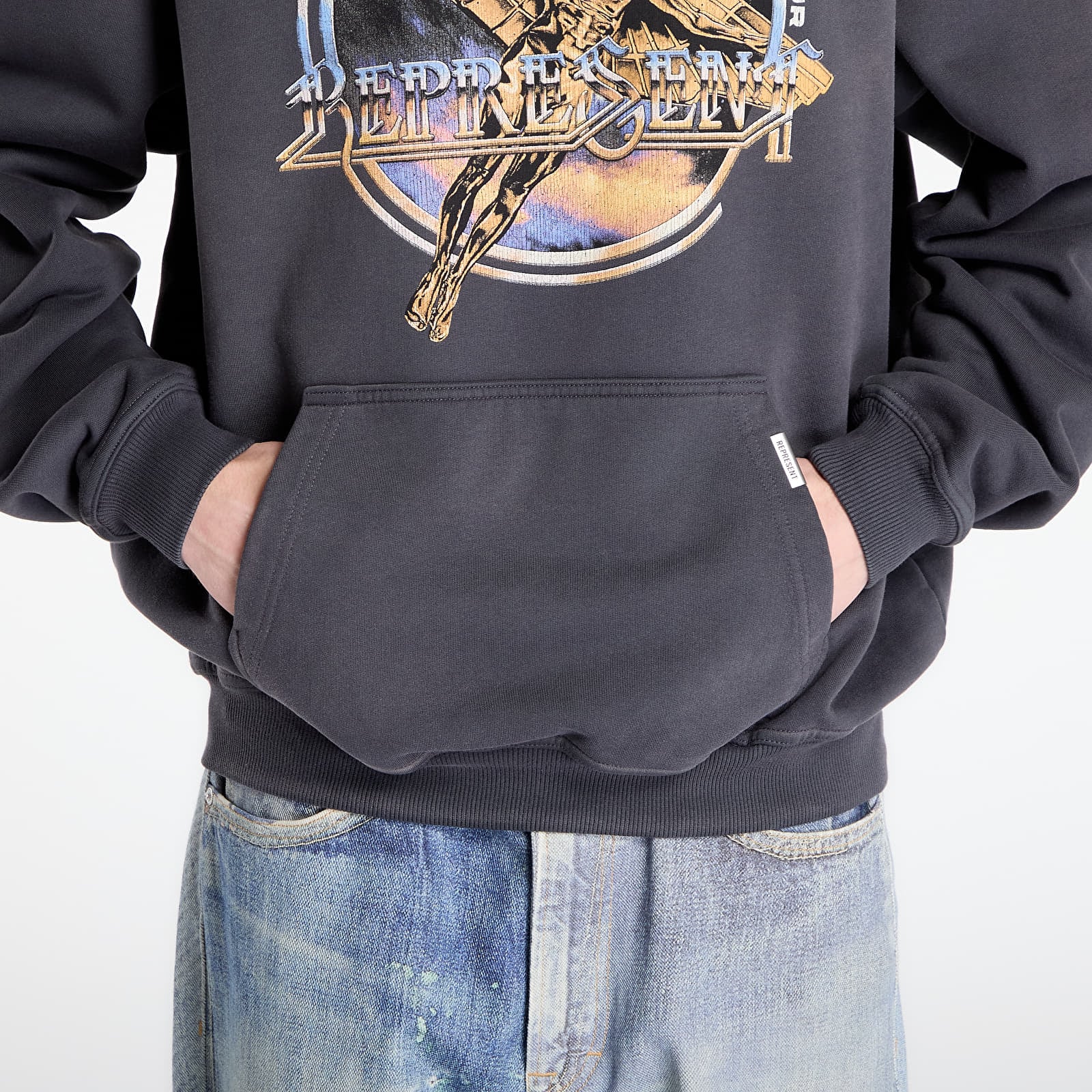 Hættetrøjer og sweatshirts REPRESENT Golden Tour Hoodie UNISEX Sun Fade Grey