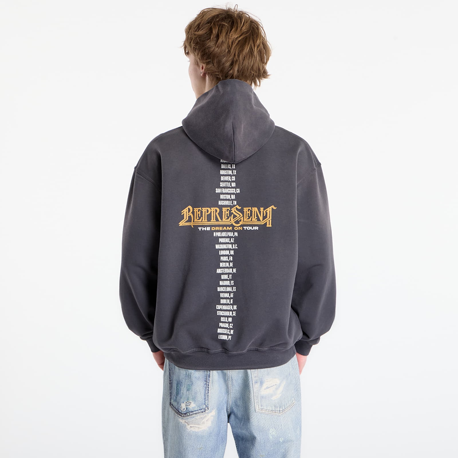 Hættetrøjer og sweatshirts REPRESENT Golden Tour Hoodie UNISEX Sun Fade Grey