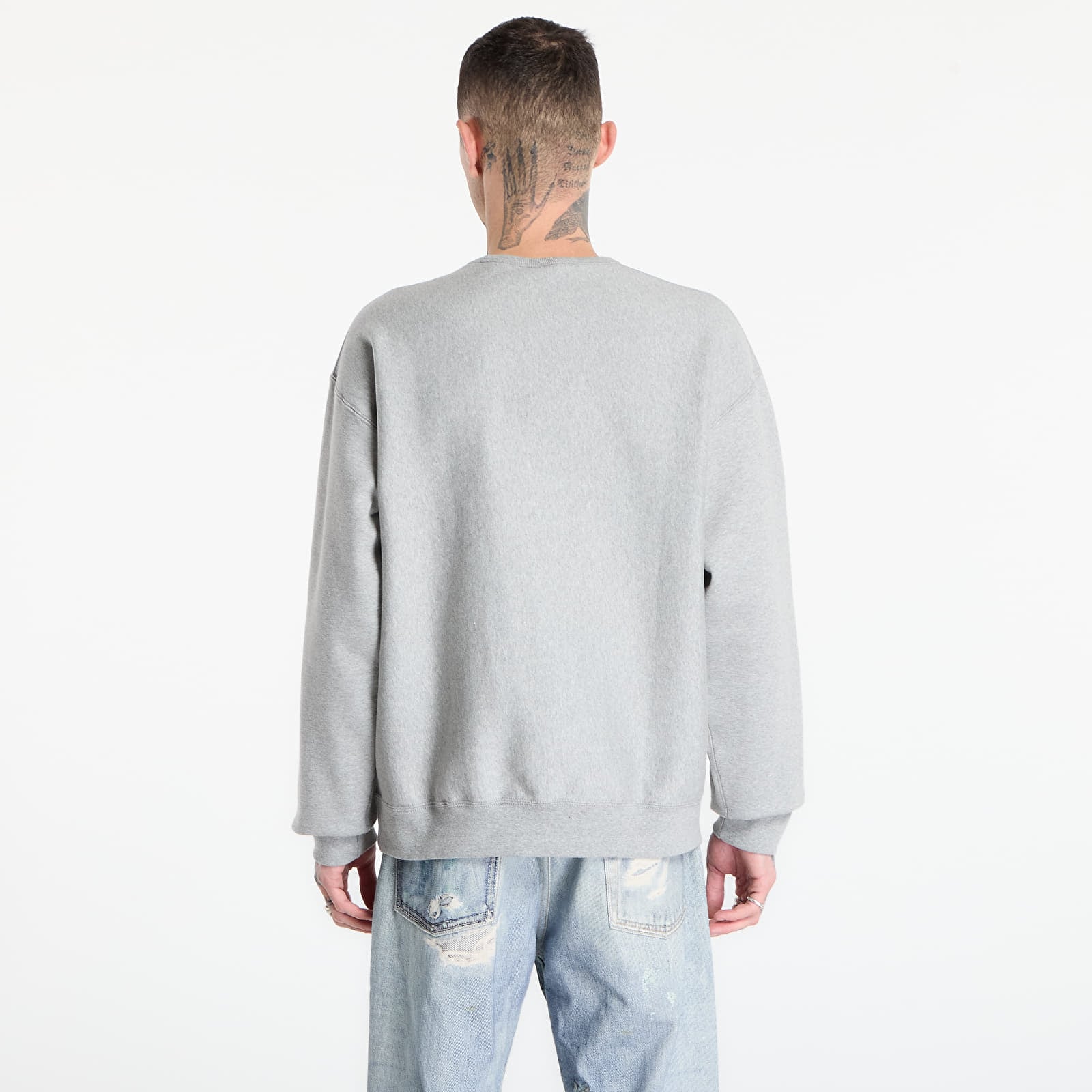 Sudaderas Nike Solo Swoosh Men's Fleece Crew Dk Grey Heather/ White