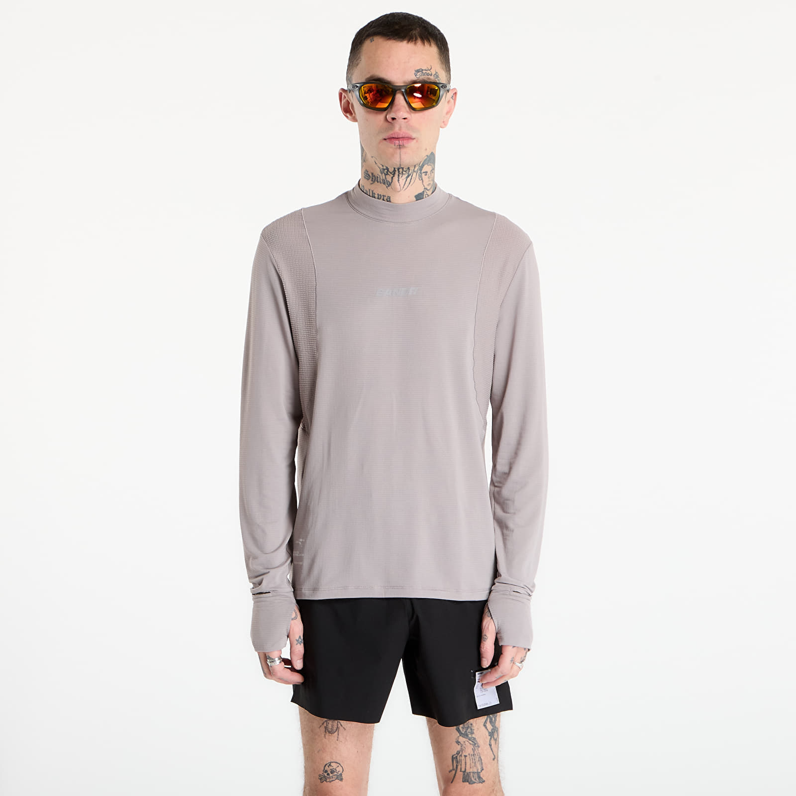 Тениска BANDIT AuraGrid™ Mockneck Long Sleeve Zinc M