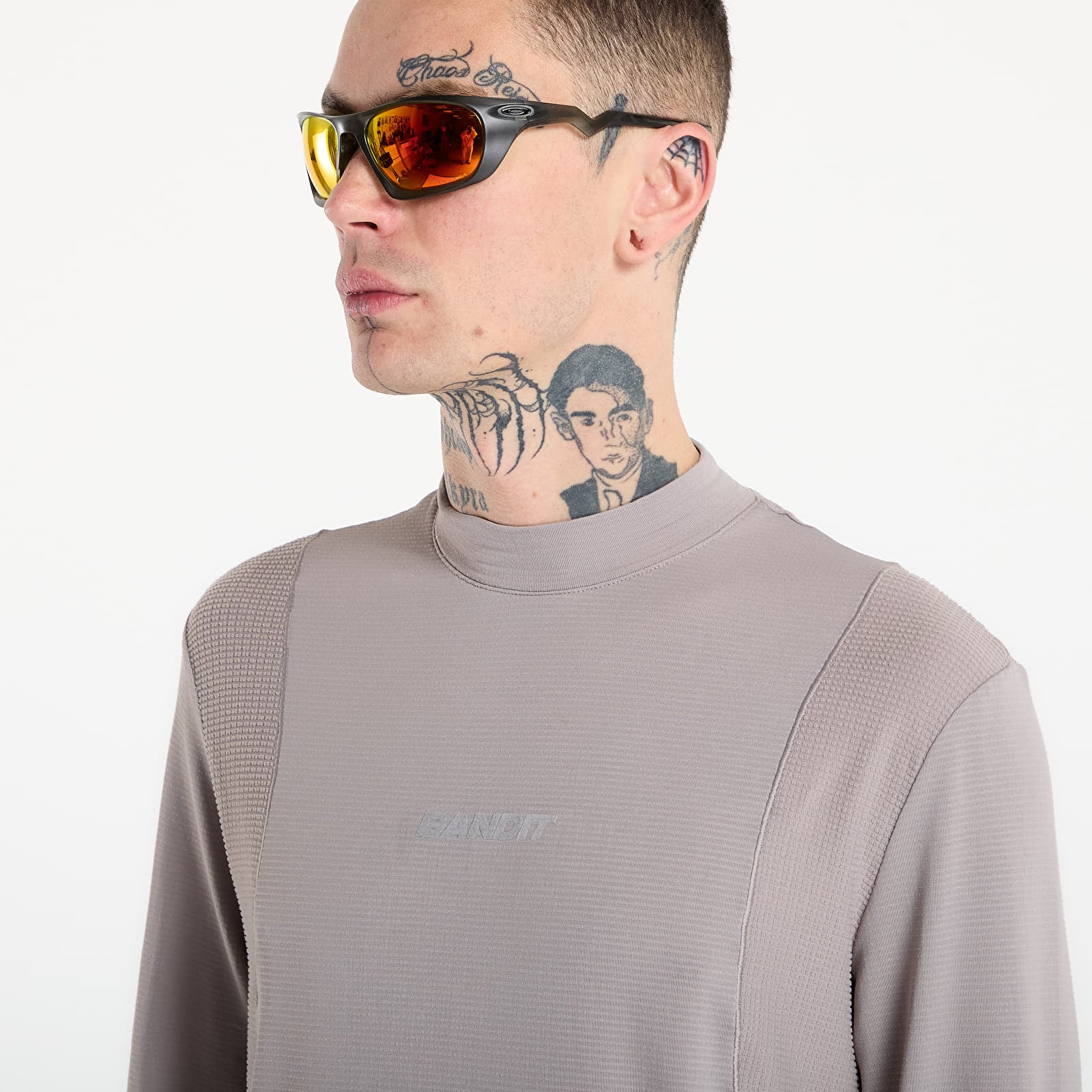 Футболки BANDIT AuraGrid™ Mockneck Long Sleeve Zinc