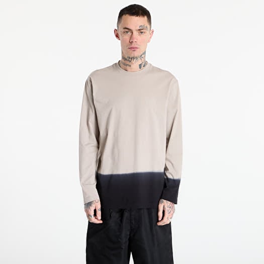 T-Shirt Y-3 DIPPED LONG SLEEVE Long-Sleeve Top Light Brown/ Black