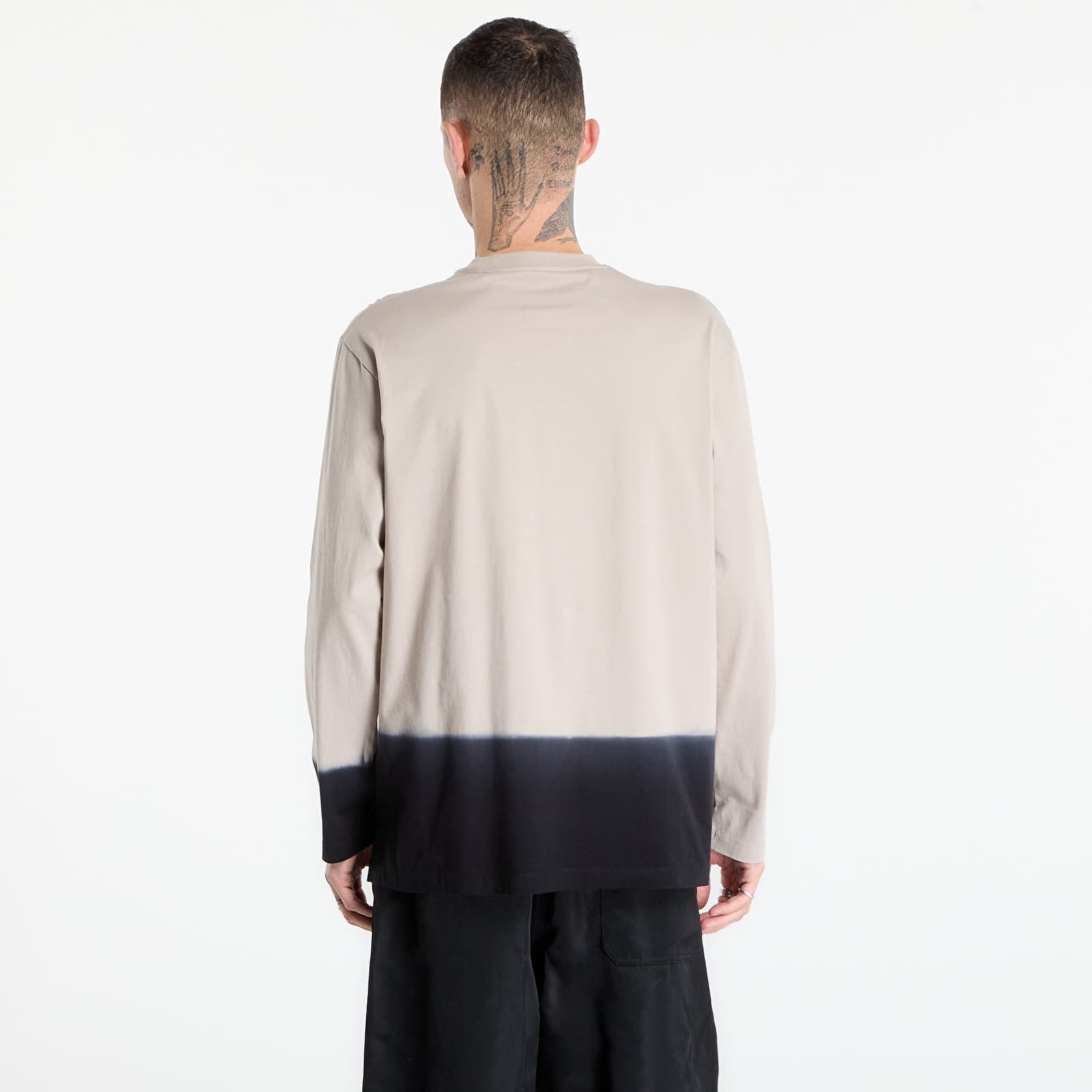 T-Shirts Y-3 DIPPED LONG SLEEVE Long-Sleeve Top Light Brown/ Black