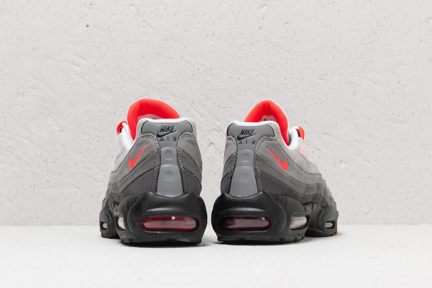 Nike air max 95 - men's white/solar red/granite/dust clearance