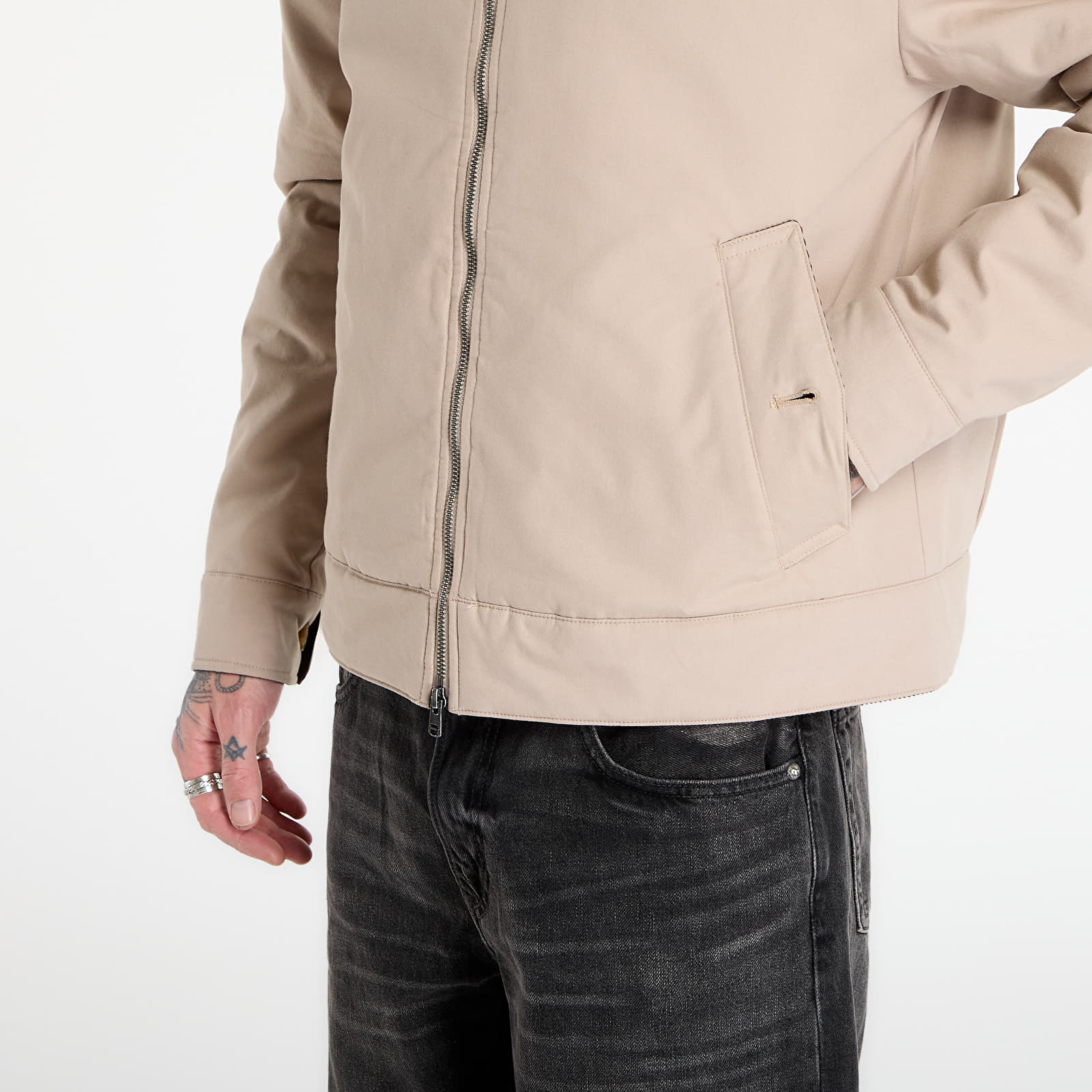 Jackets FRED PERRY Cotton Caban Jacket Warm Oat
