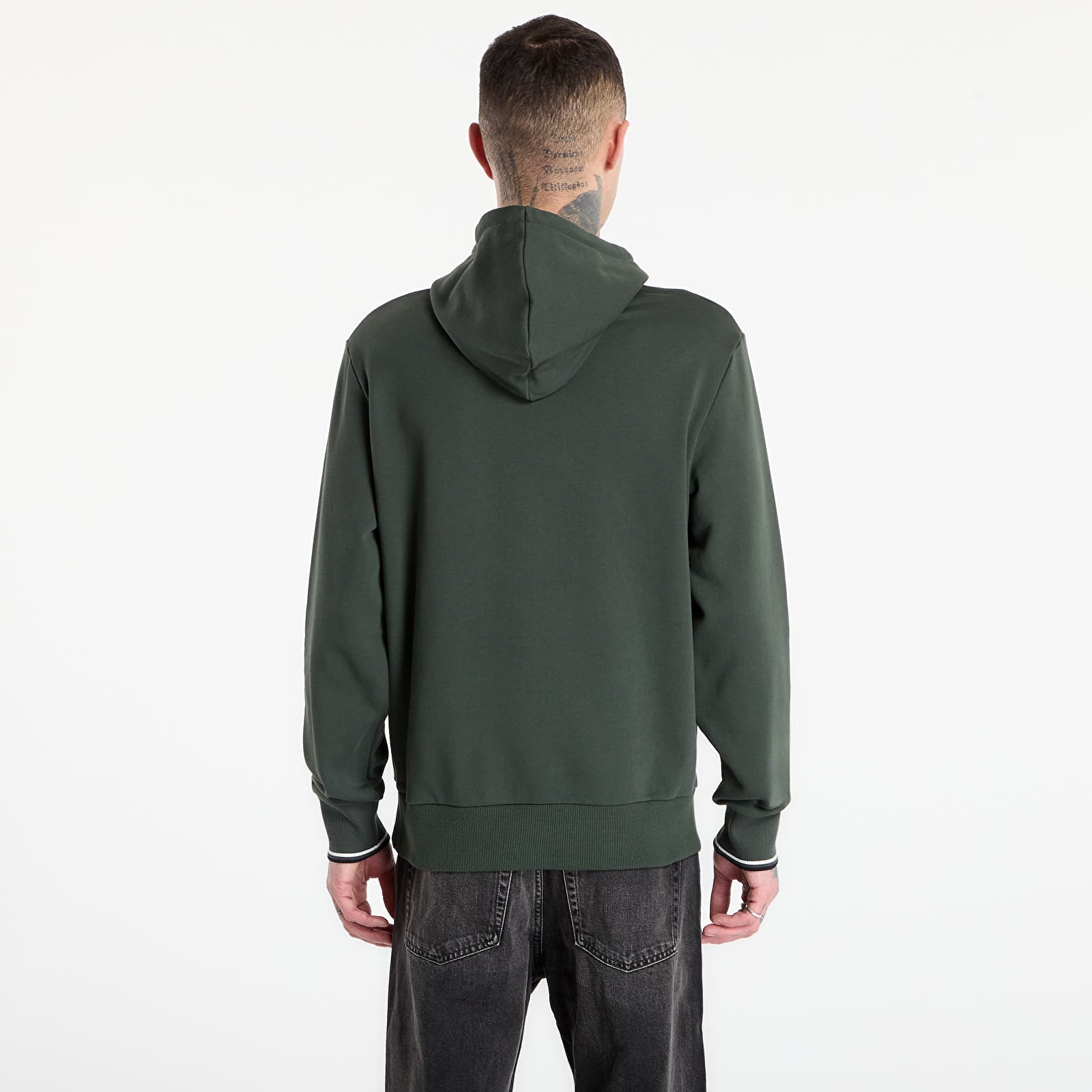 Dukserice FRED PERRY Tipped Hooded Sweatshirt Court Green/ Snow White/ Navy