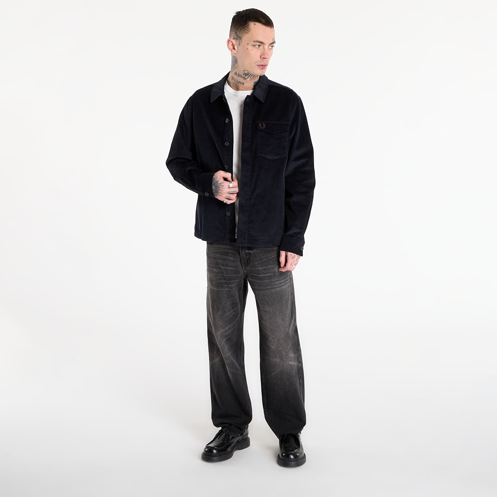 Hemden FRED PERRY Corduroy Overshirt Navy