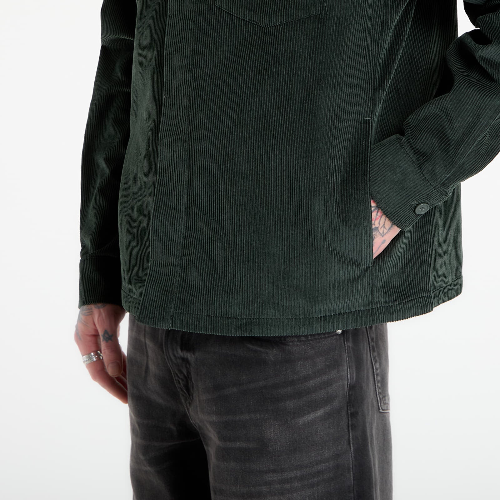 Chemises FRED PERRY Corduroy Overshirt Court Green