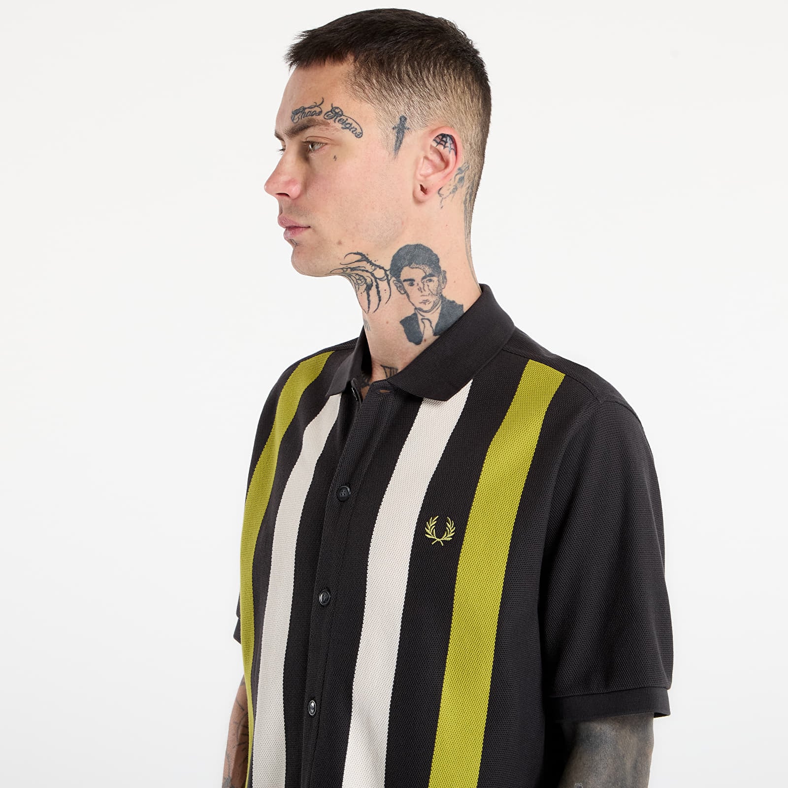 T-Shirts FRED PERRY Vertical Stripe Polo Shirt Anchor Grey