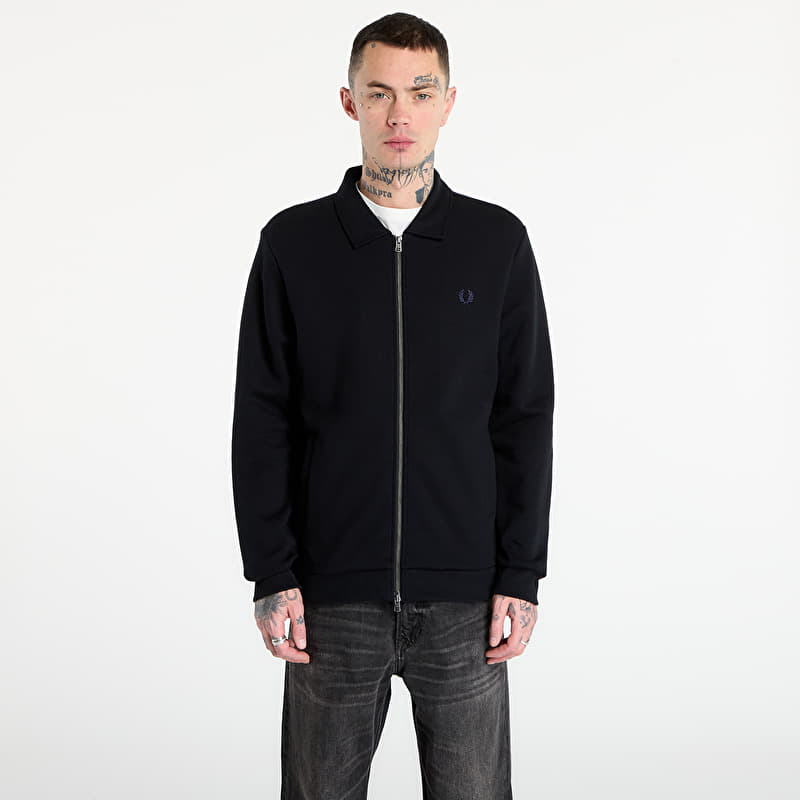 Sweatshirt FRED PERRY Zip Through Collared Sweatshirt Black