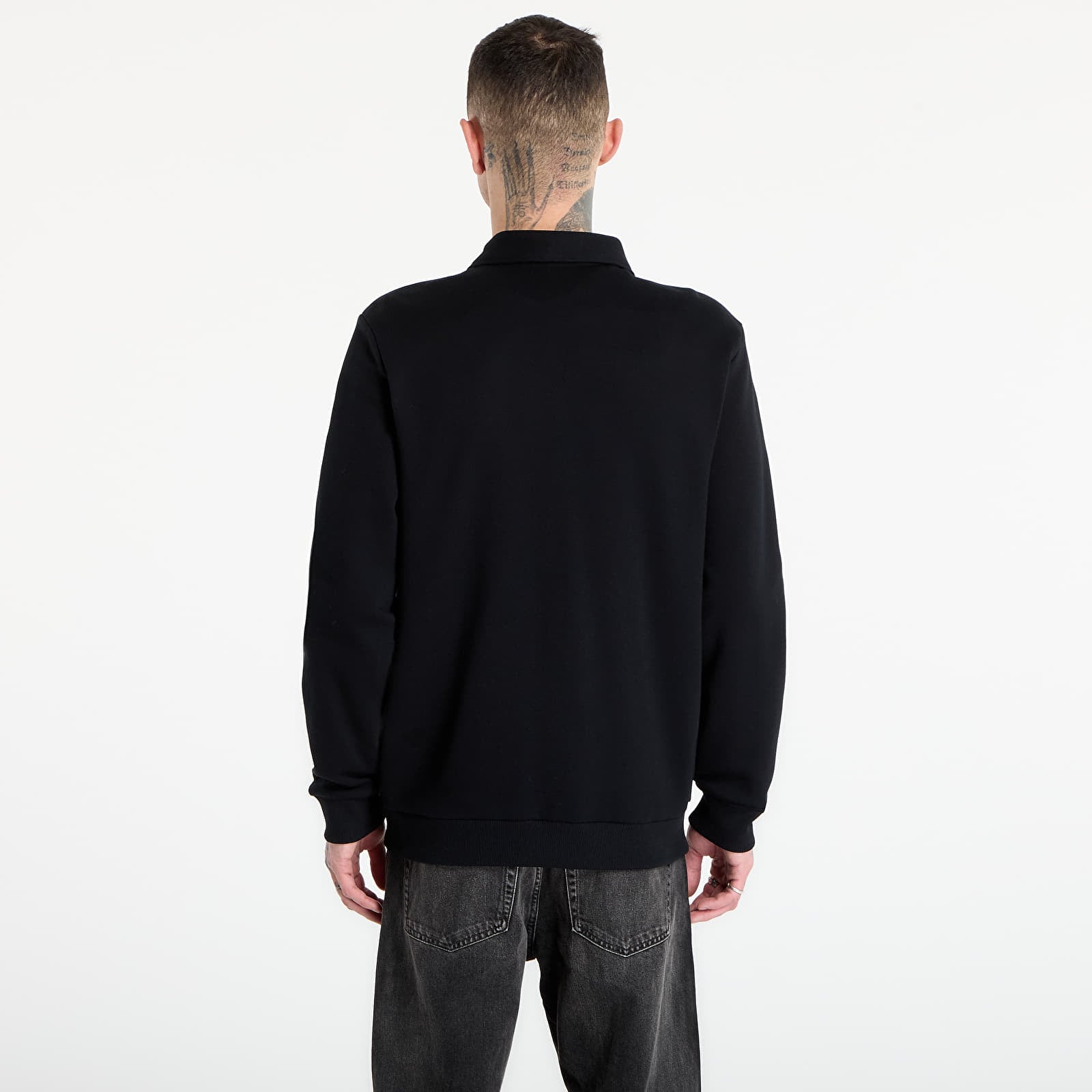 Dukserice FRED PERRY Zip Through Collared Sweatshirt Black