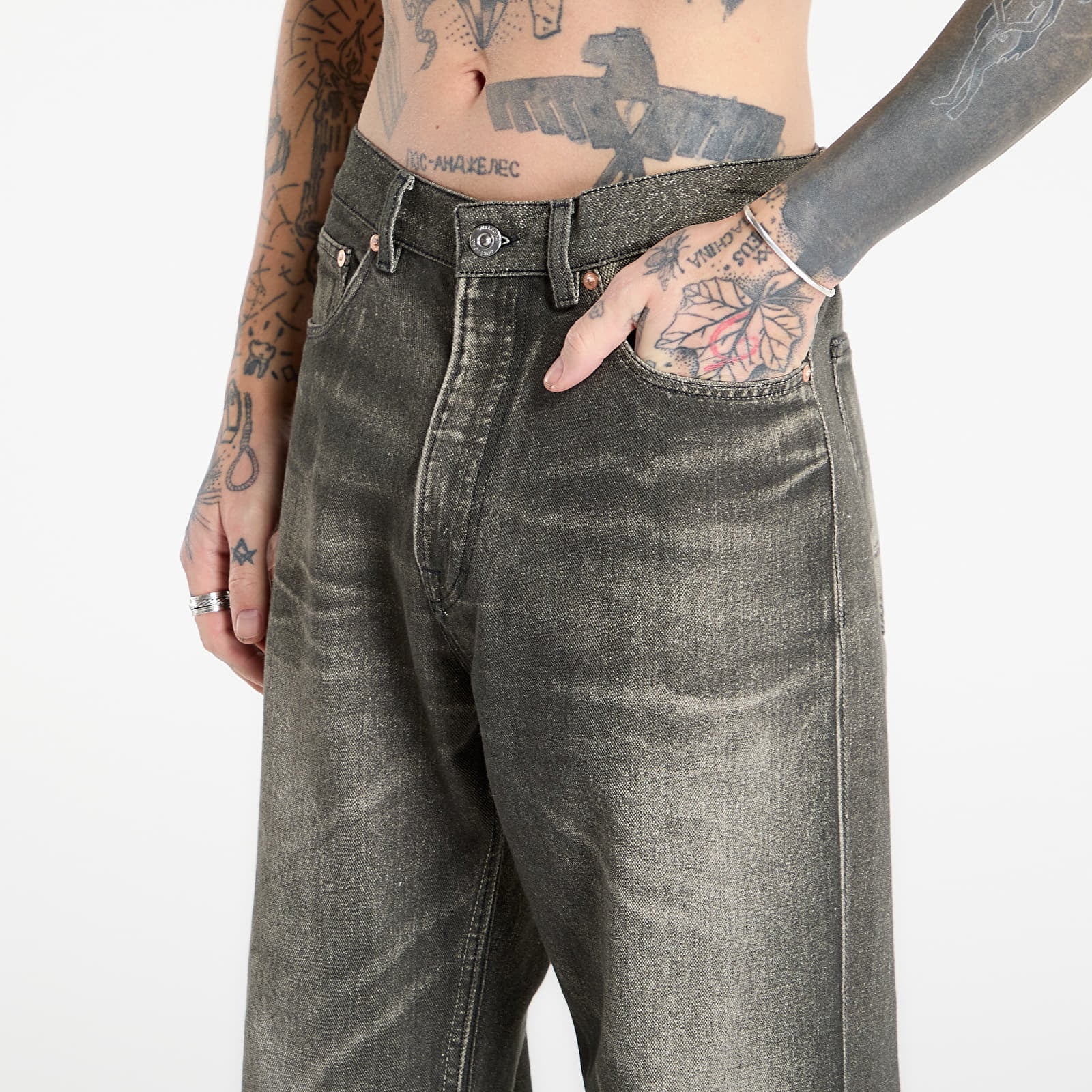 Blugi OUR LEGACY Third Cut Jeans Digital Black Aurora Print