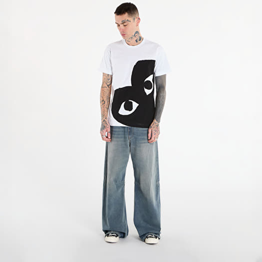 【BLACK COMME des GARÇONS】White shirt T-shirts Comme des Garçons PLAY Black Heart Tee White (AX-T347