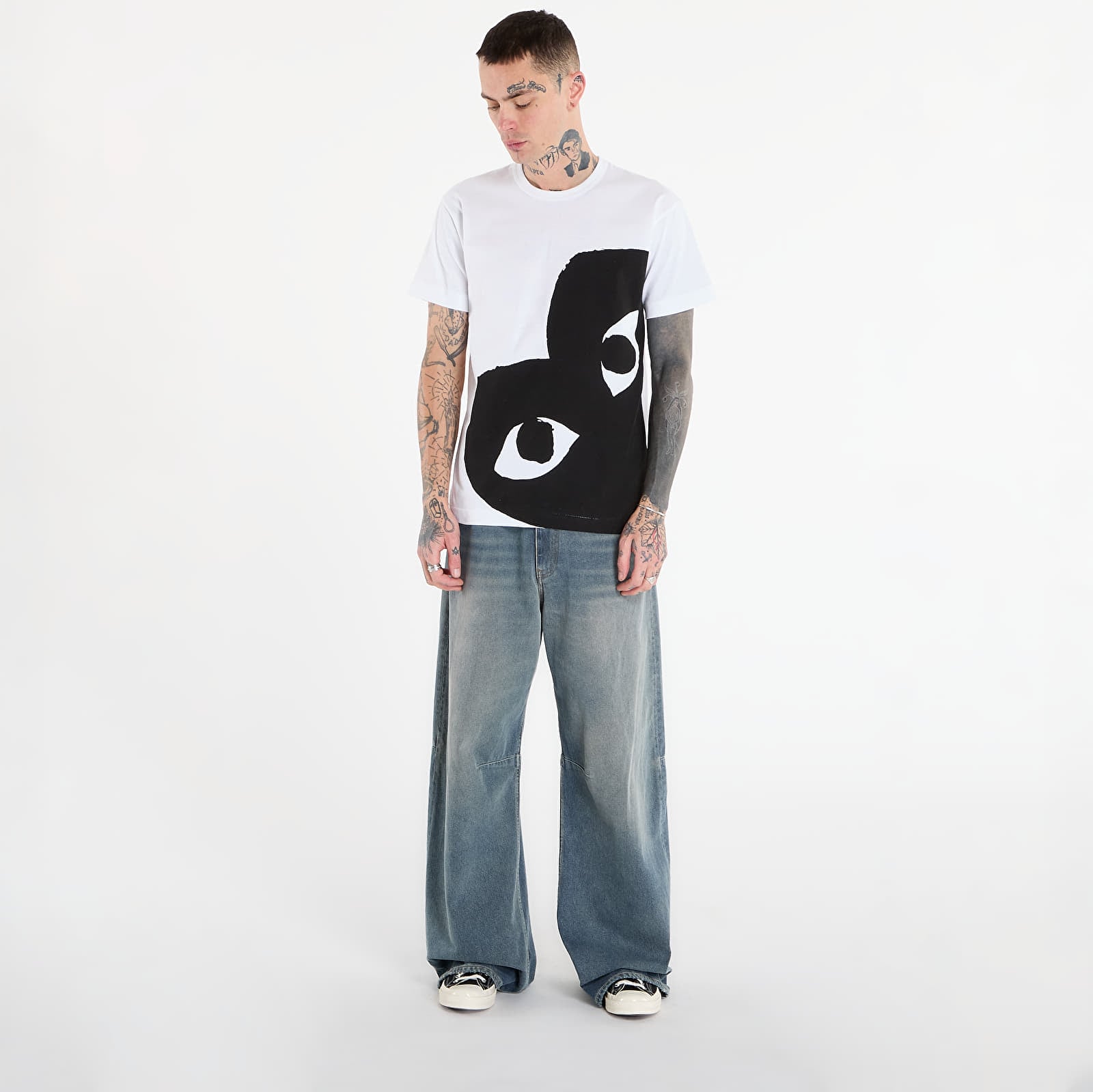   Μπλούζες Comme des Garçons PLAY Black Heart Tee White