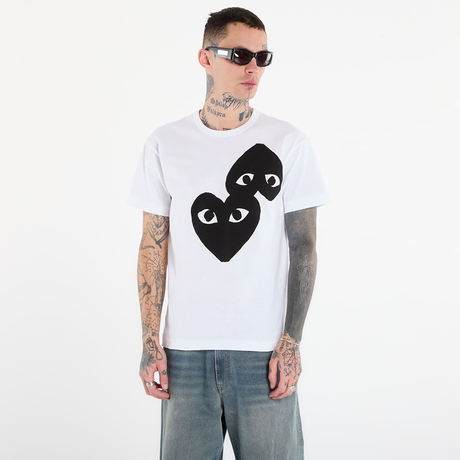 Tricou Comme des Garçons PLAY T-Shirt Logo Print Knit UNISEX White L