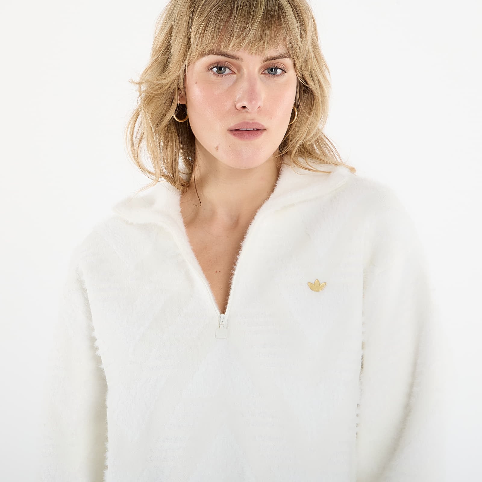 Pleteni puloverji  adidas Knit Hz Off White