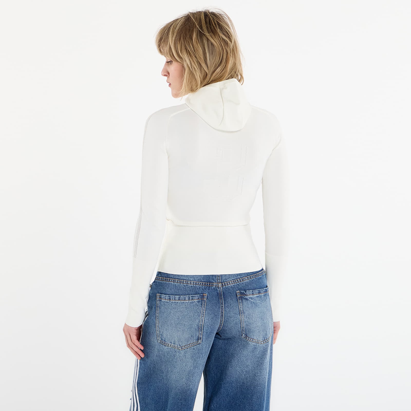 Puloverji   adidas Knit Hooded Ls Off White