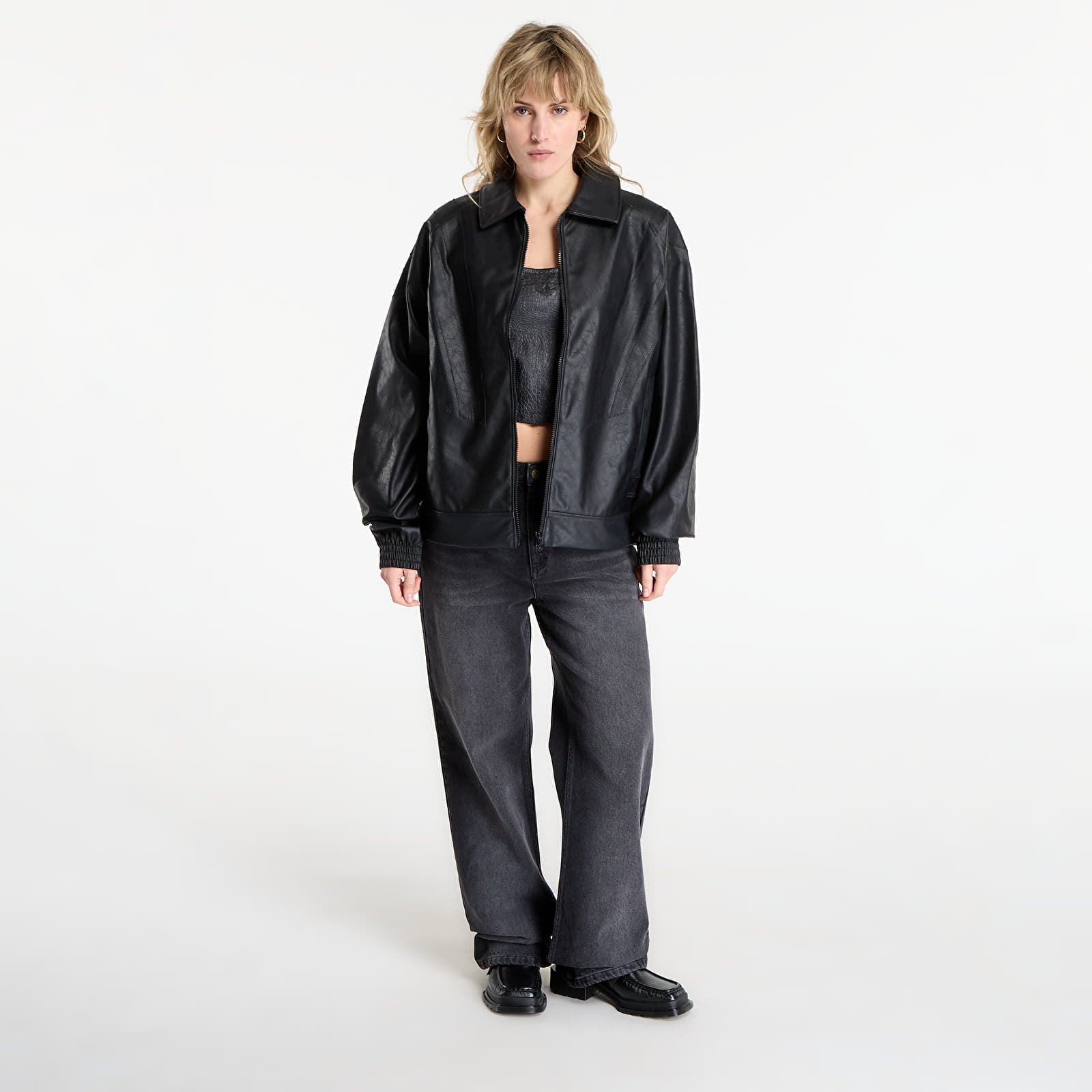 Jakne adidas Pleather Jkt Black