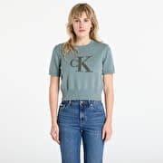 Calvin Klein Jeans Chunky Cotton Graphic Sweater Grey