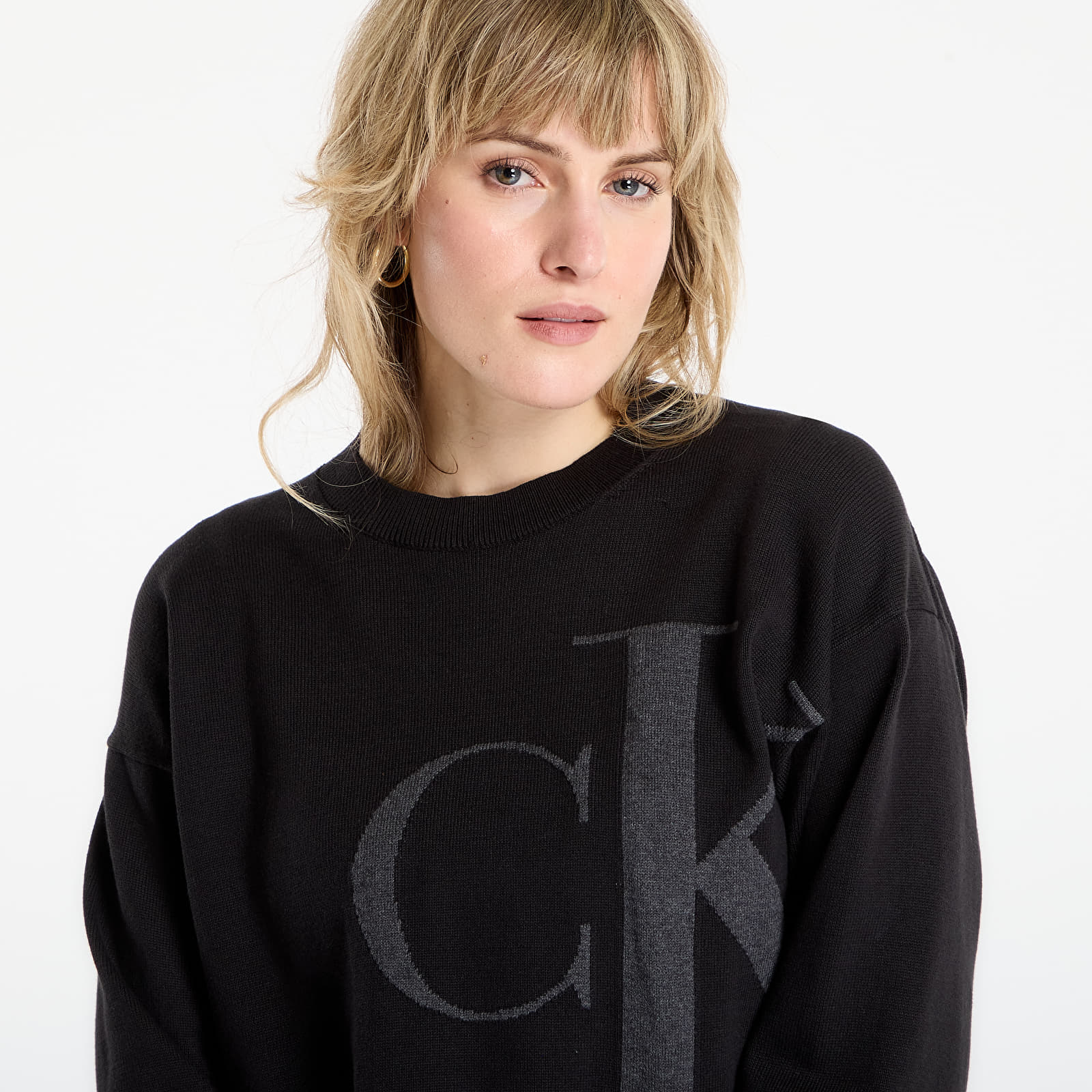 Megztiniai Calvin Klein Jeans Long Sleeve Smooth Sweater Black