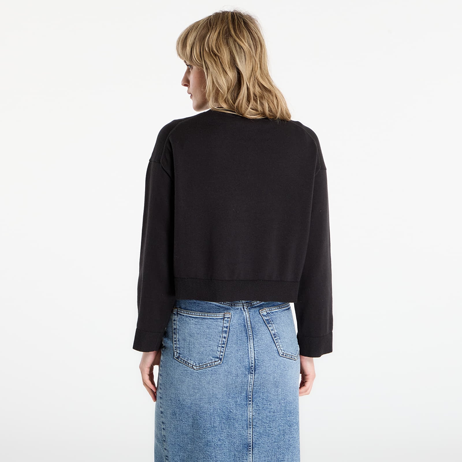 Megztiniai Calvin Klein Jeans Long Sleeve Smooth Sweater Black