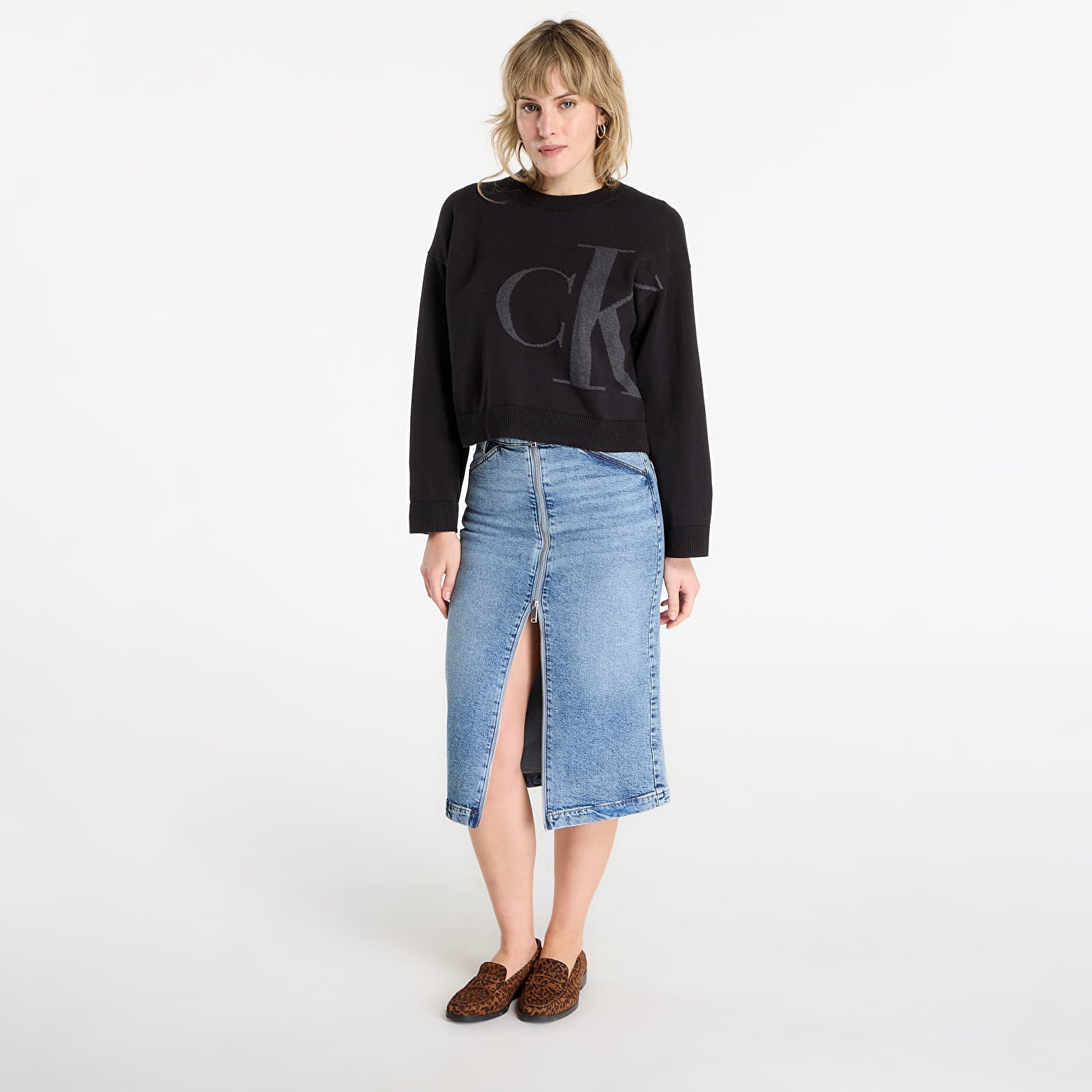 Megztiniai Calvin Klein Jeans Long Sleeve Smooth Sweater Black