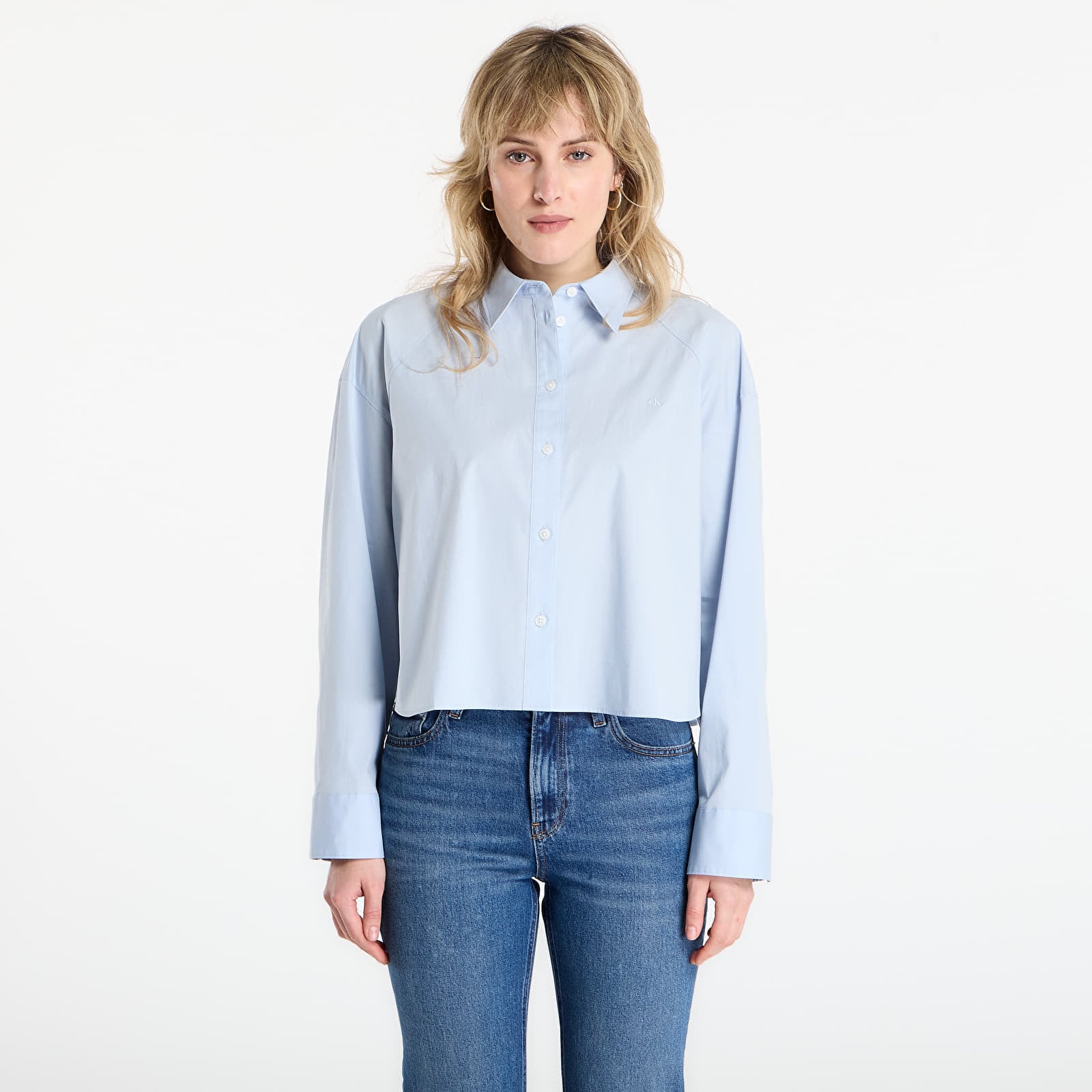 Cămașă Calvin Klein Jeans Solid Boxy Cropped Shirt Grey XXS