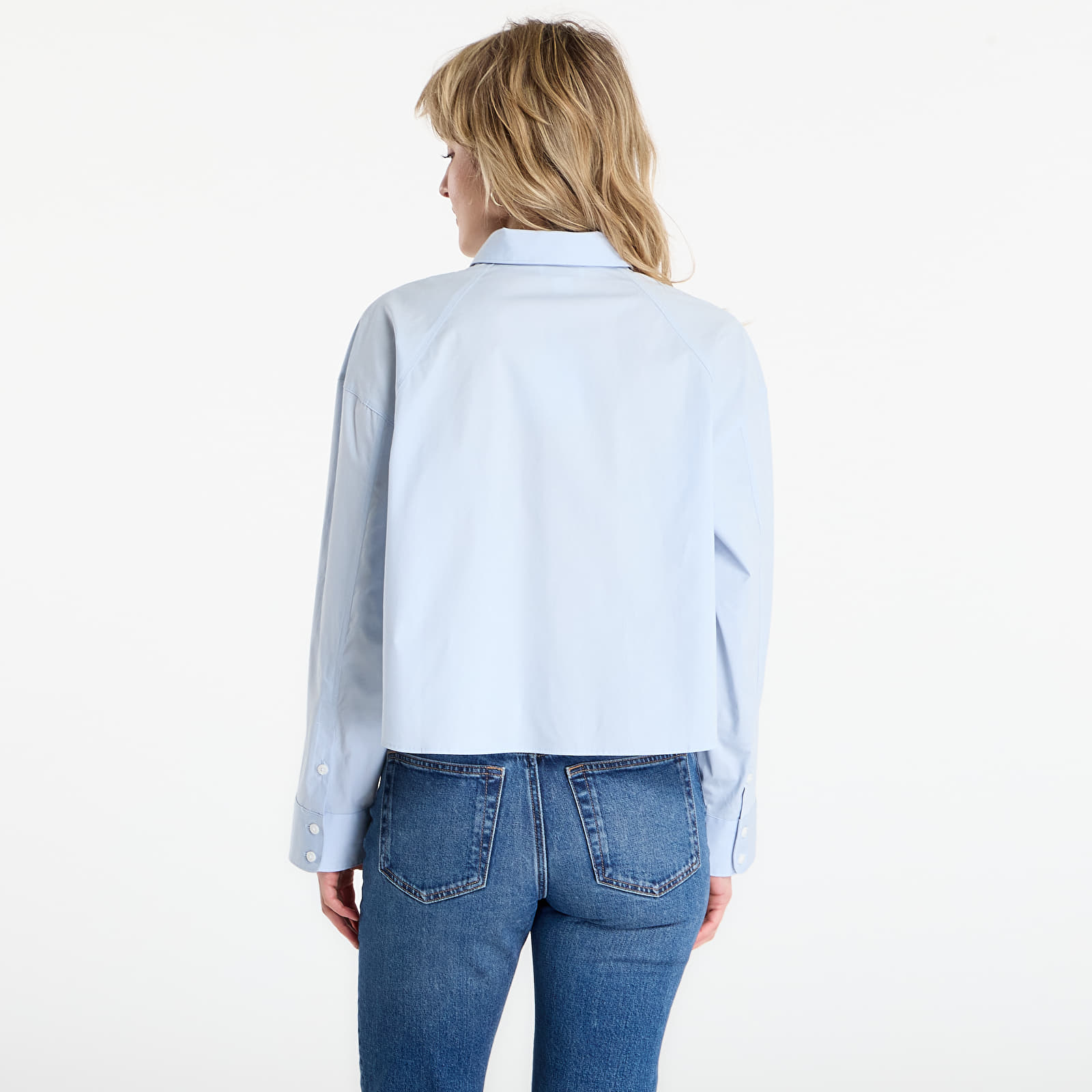Srajce  Calvin Klein Jeans Solid Boxy Cropped Shirt Grey