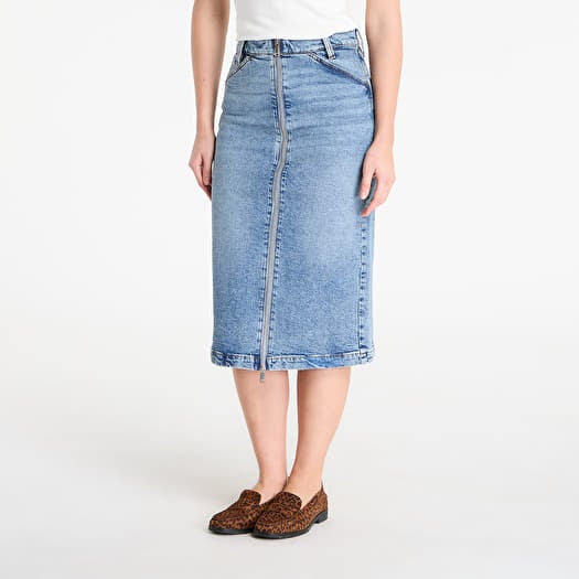 Calvin Klein Jeans Denim Zip Front Skirt Blue