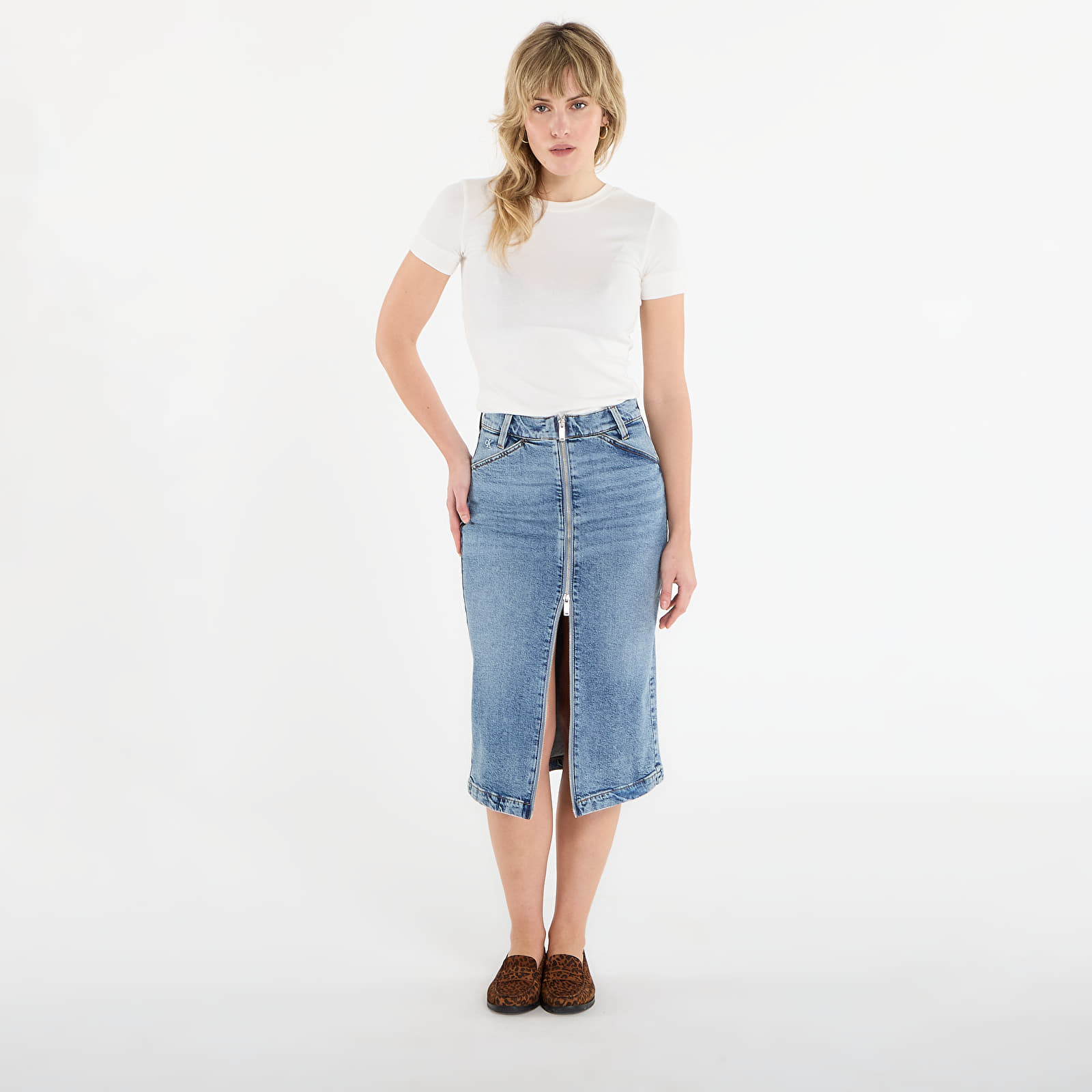 Röcke Calvin Klein Jeans Denim Zip Front Skirt Blue