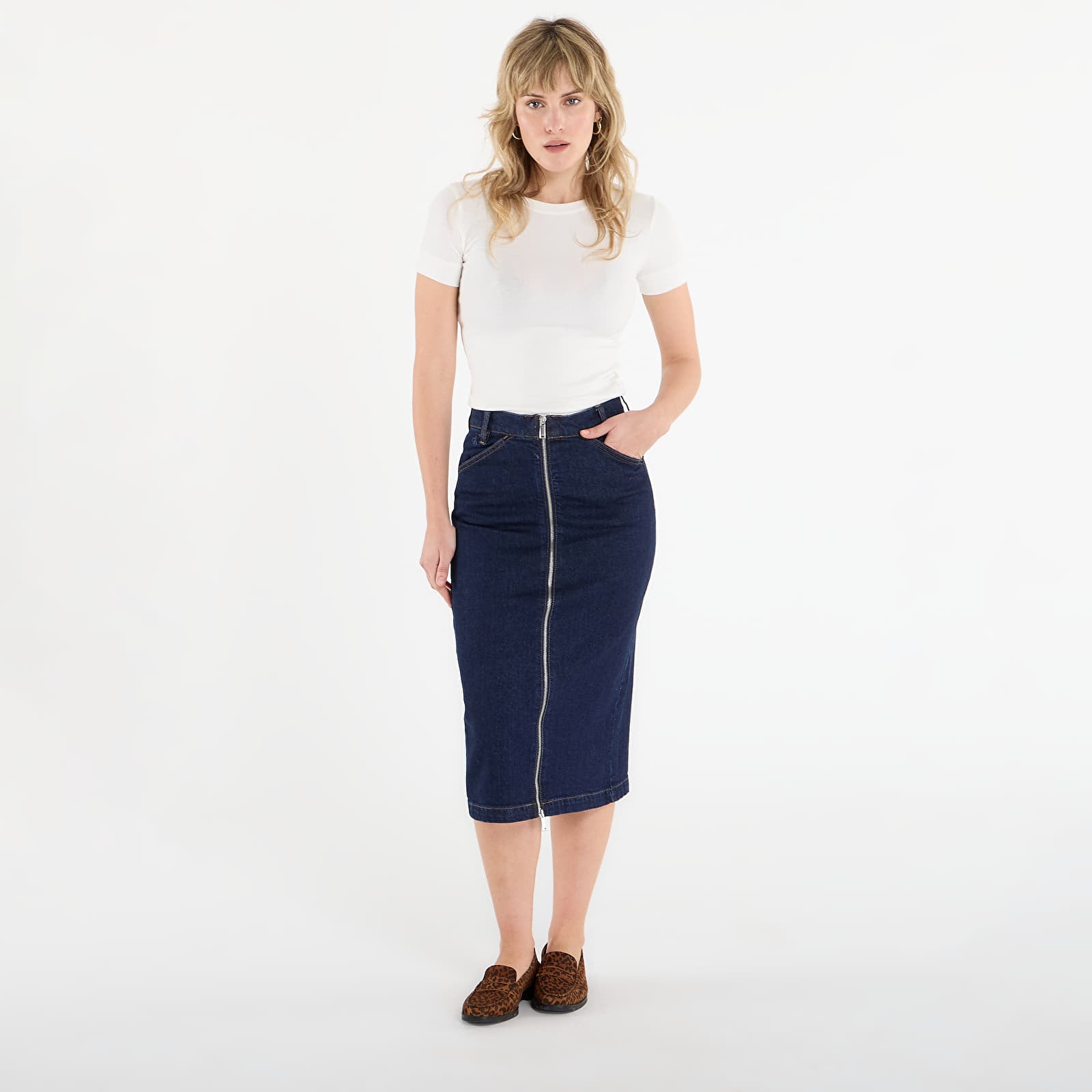 Röcke Calvin Klein Jeans Denim Zip Front Skirt Blue