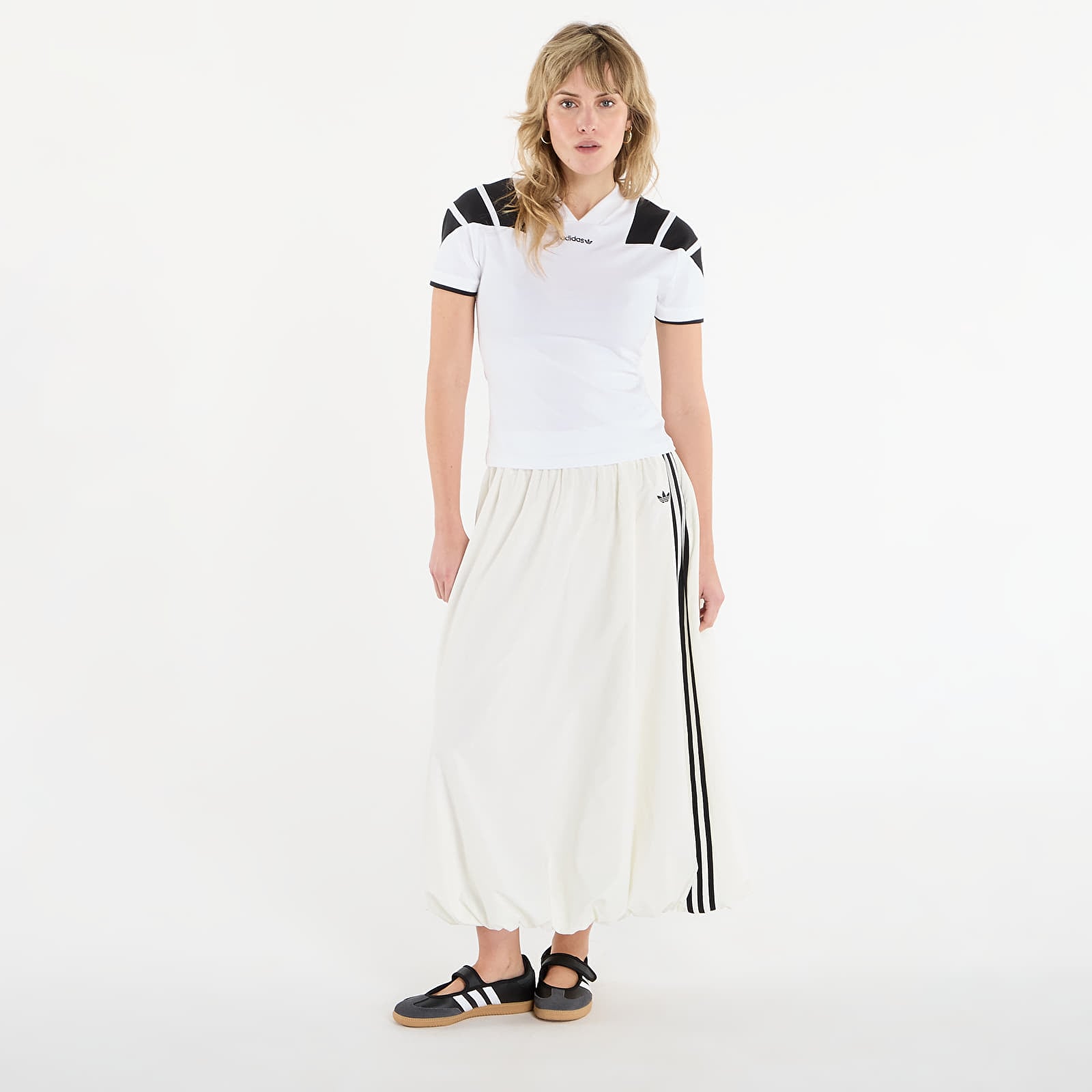 Fuste adidas Balloon L Skirt Off White