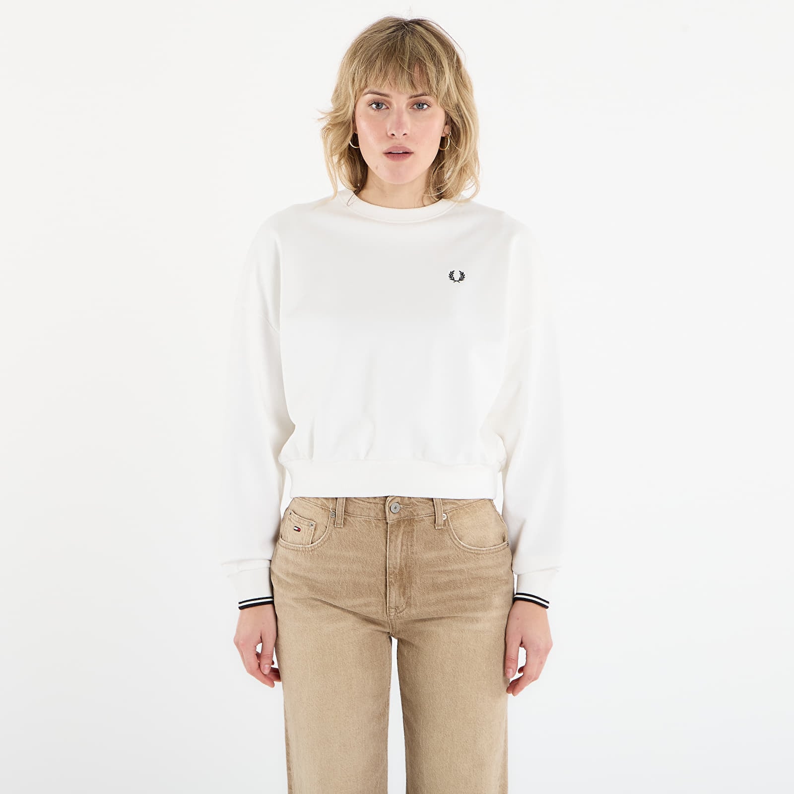 Sweatshirt FRED PERRY Tipped Sweatshirt Snow White 38