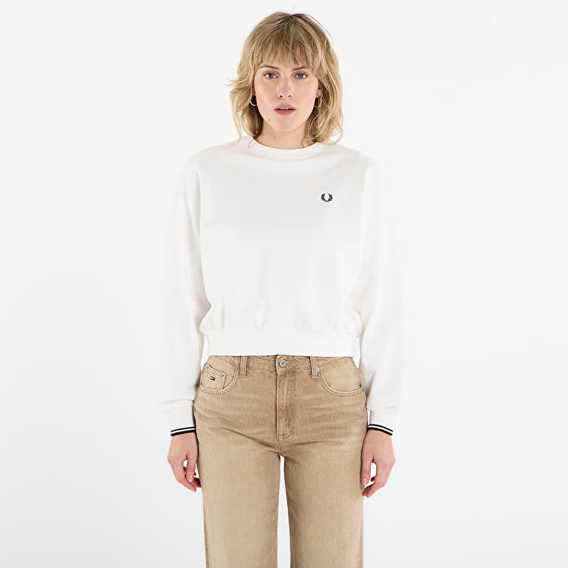 FRED PERRY Tipped Sweatshirt Snow White