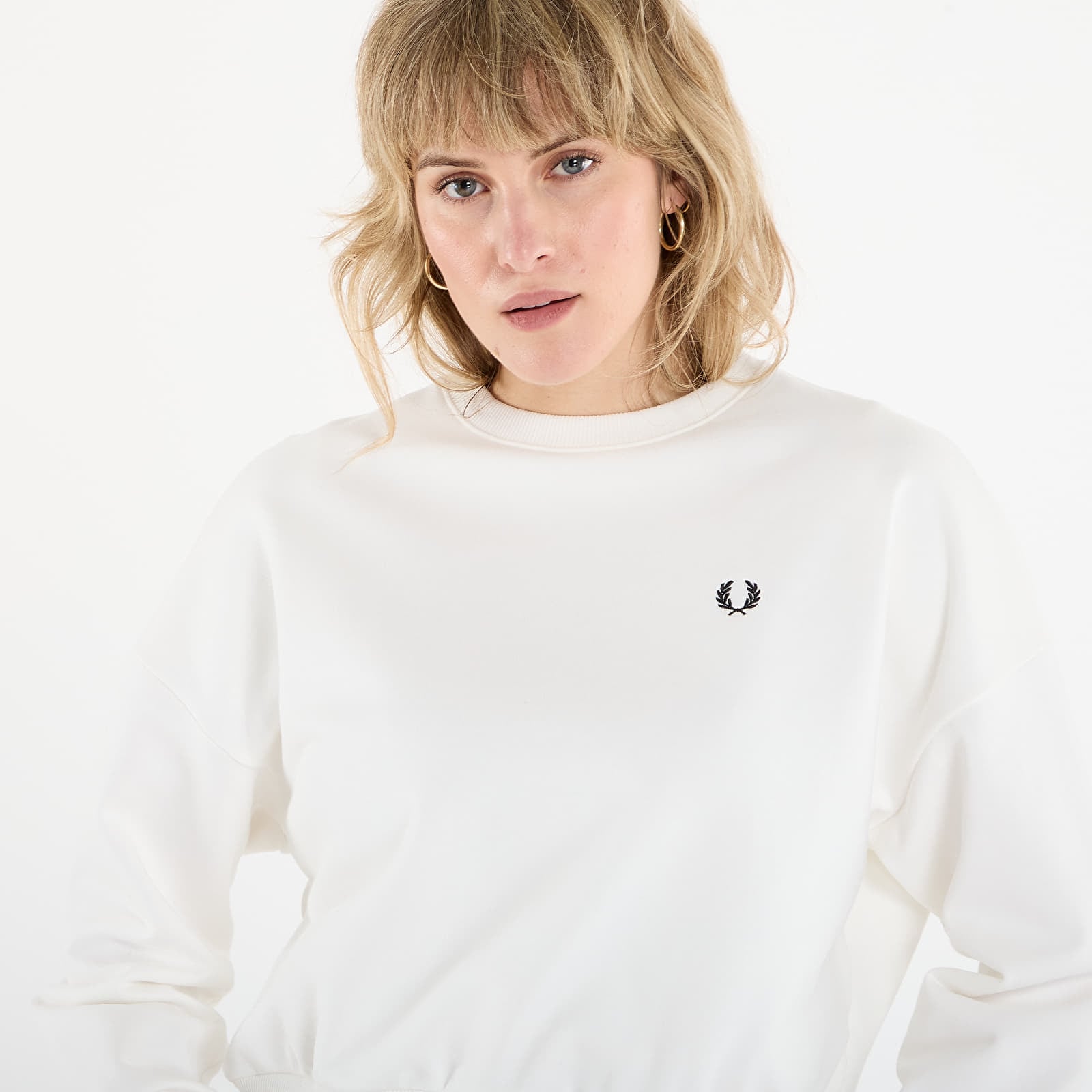 Hættetrøjer og sweatshirts FRED PERRY Tipped Sweatshirt Snow White