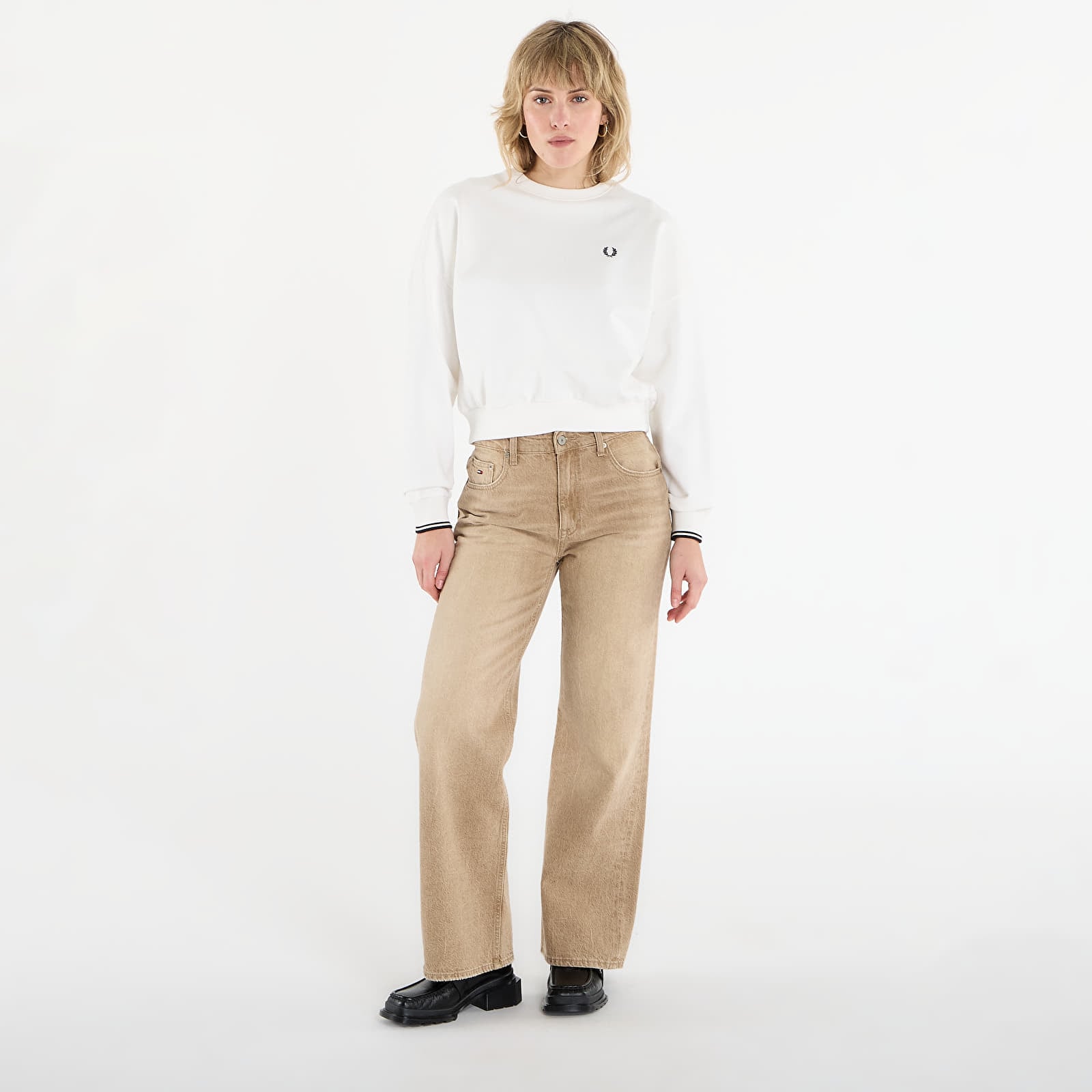 Hættetrøjer og sweatshirts FRED PERRY Tipped Sweatshirt Snow White