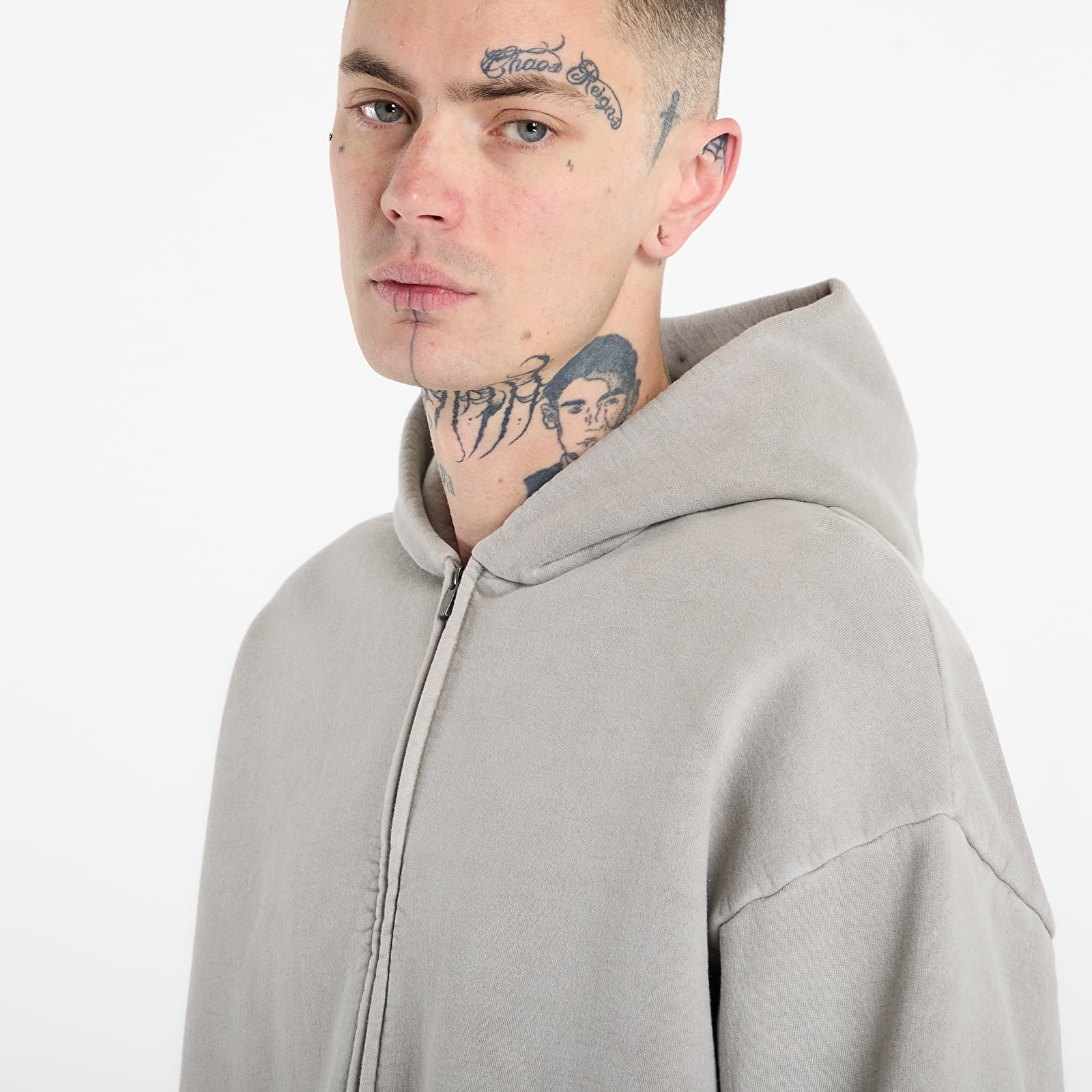 Hanorace Fear of God Essentials Classic Full Zip Hoodie Smoke Grey