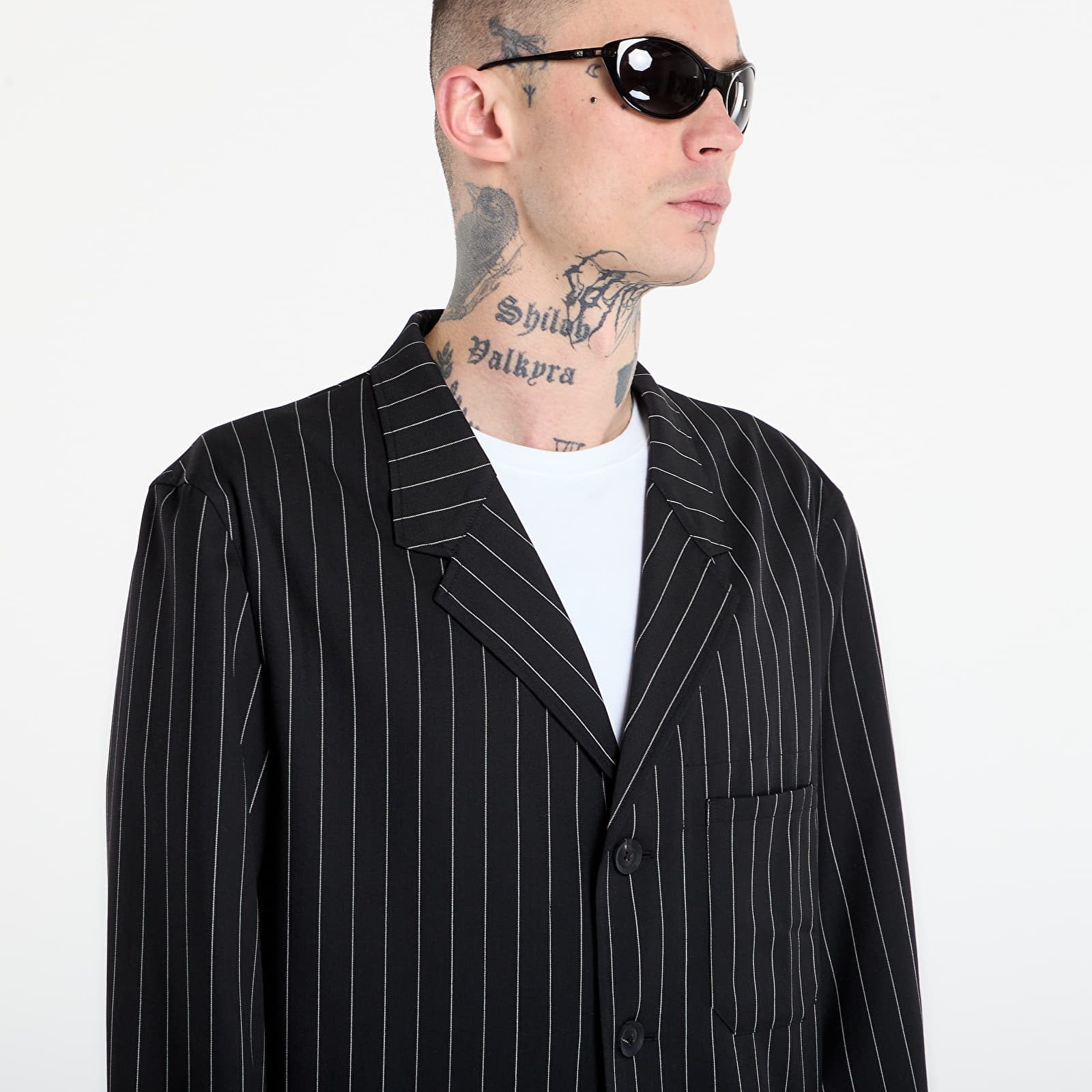 Jackets Y-3 Pinstripe Refined Wool Chore Coat Black