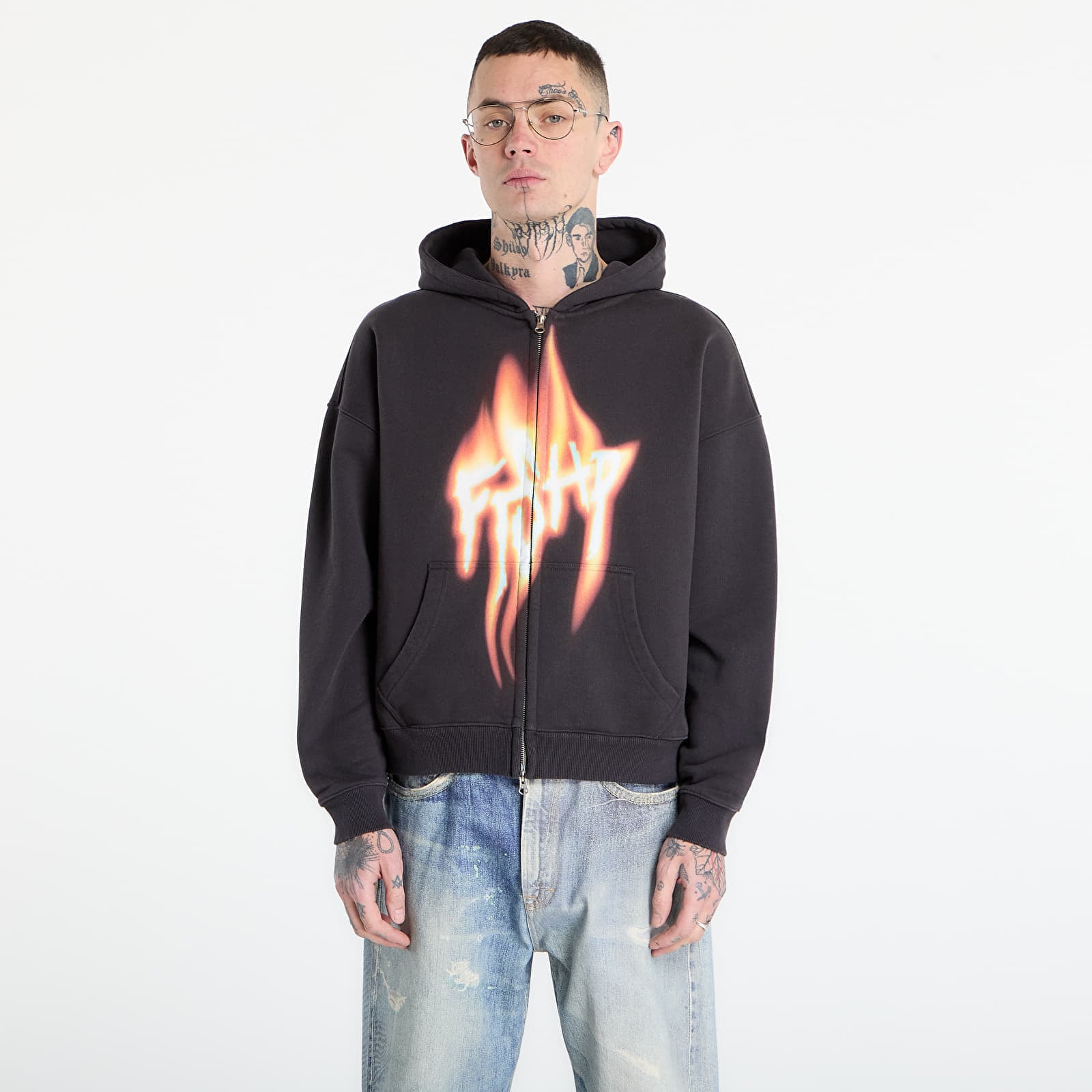 Sweatshirt FTSHP Walking Art II. Zip Hoodie UNISEX Dark Grey XS