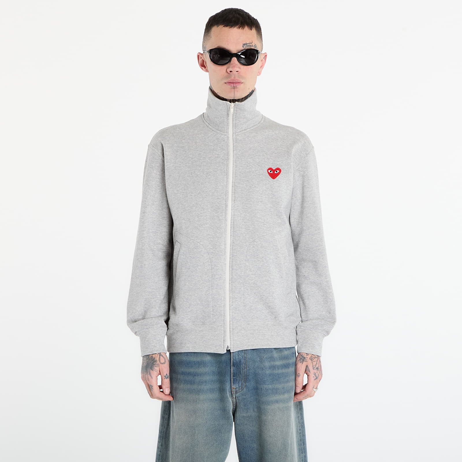Φούτερ Comme des Garçons PLAY Sweatshirt Red Emblem Knit UNISEX Top Grey