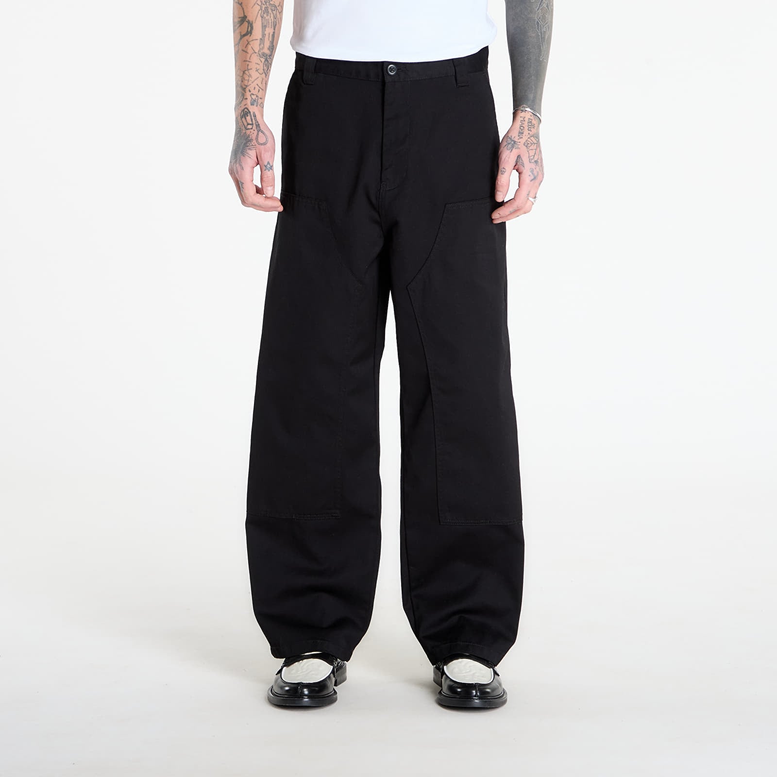 Hlače Carhartt WIP Brady Double Knee Chino Pant Black