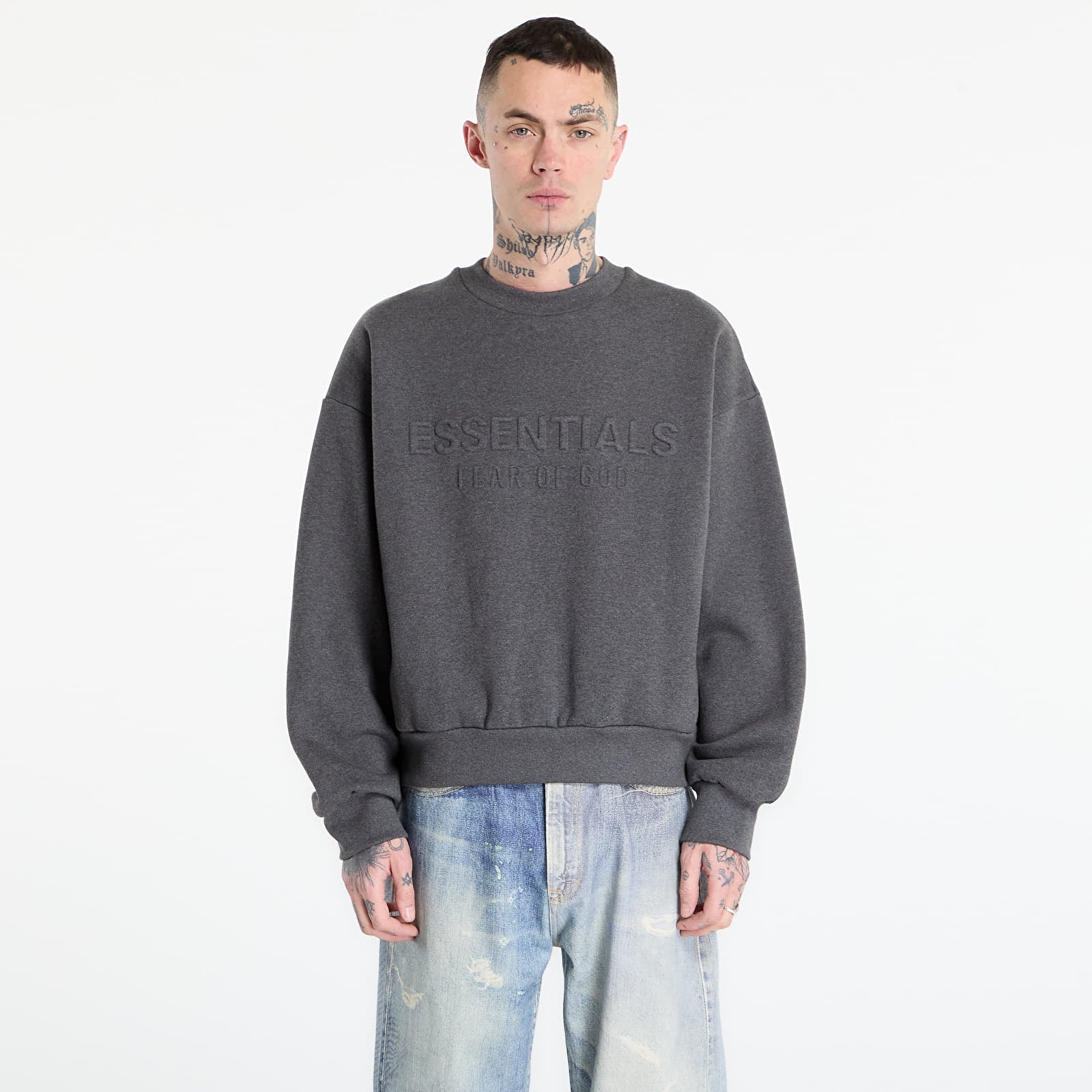 Hanorace Fear of God Essentials Classic Crewneck Sweatshirt Charcoal Heather