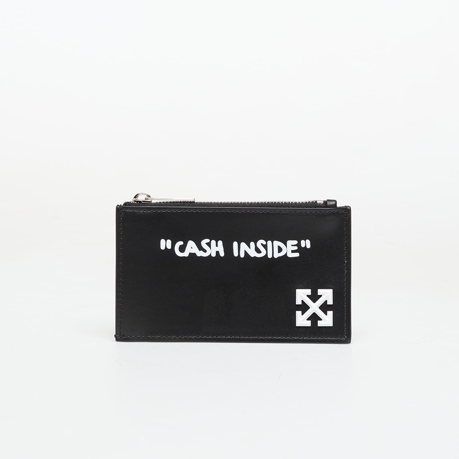 Lompakot Off-White Jitney Quote Zipped Card Case Black/ White