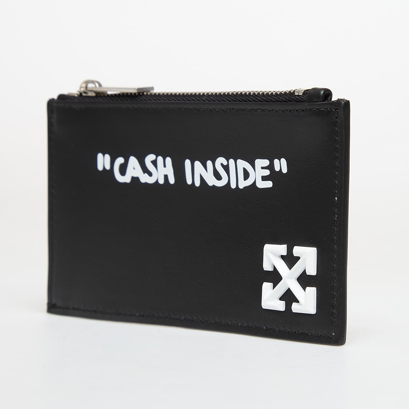 Lompakot Off-White Jitney Quote Zipped Card Case Black/ White