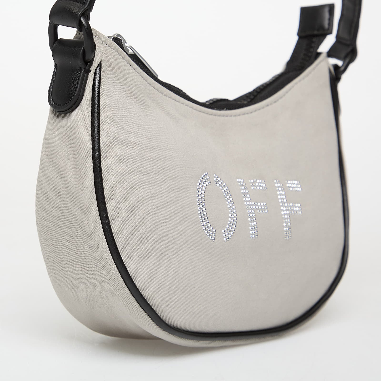 Vīriešu plecu somas OFF-WHITE KIDS Hobo Bag Light Grey/ Silver