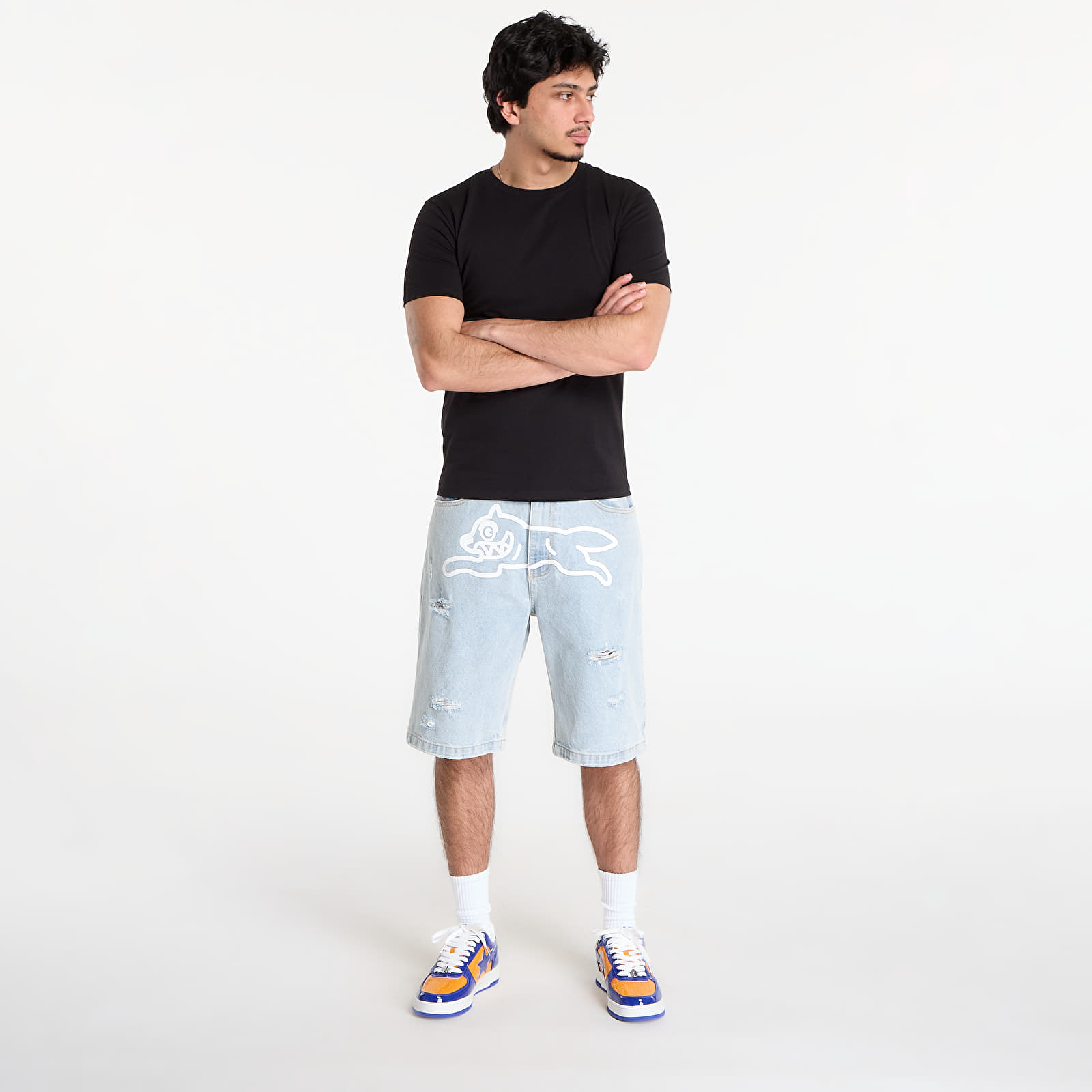 Shorts Billionaire Boys Club Icecream Running Dog Denim Shorts Heavy Wash Blue