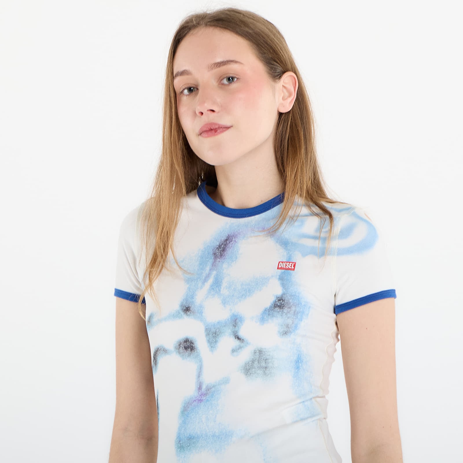 Trička DIESEL T-Uncuties-Long-S1 T-Shirt Off White