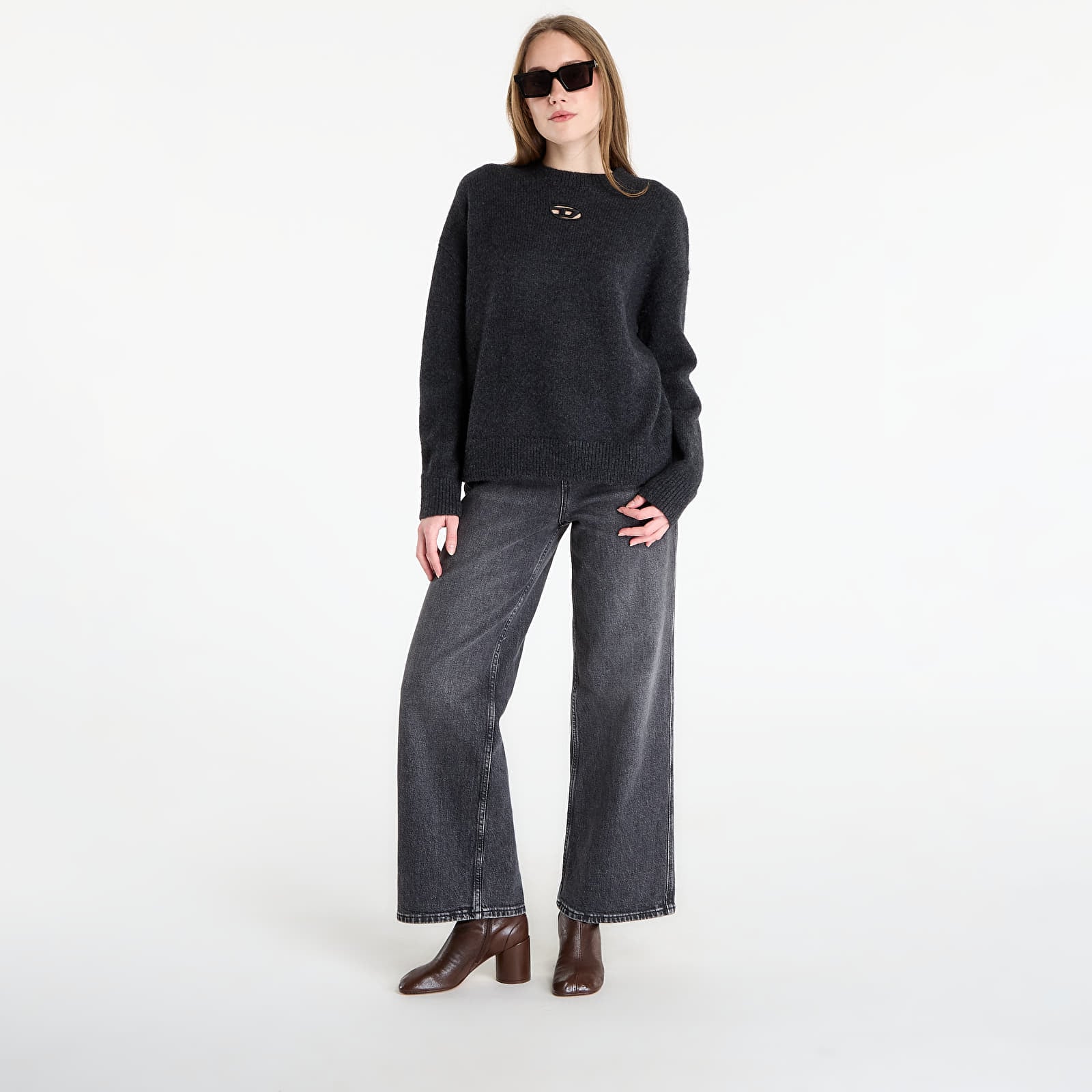 Sweaters DIESEL M-Areeta Knitwear Dark Grey Melange